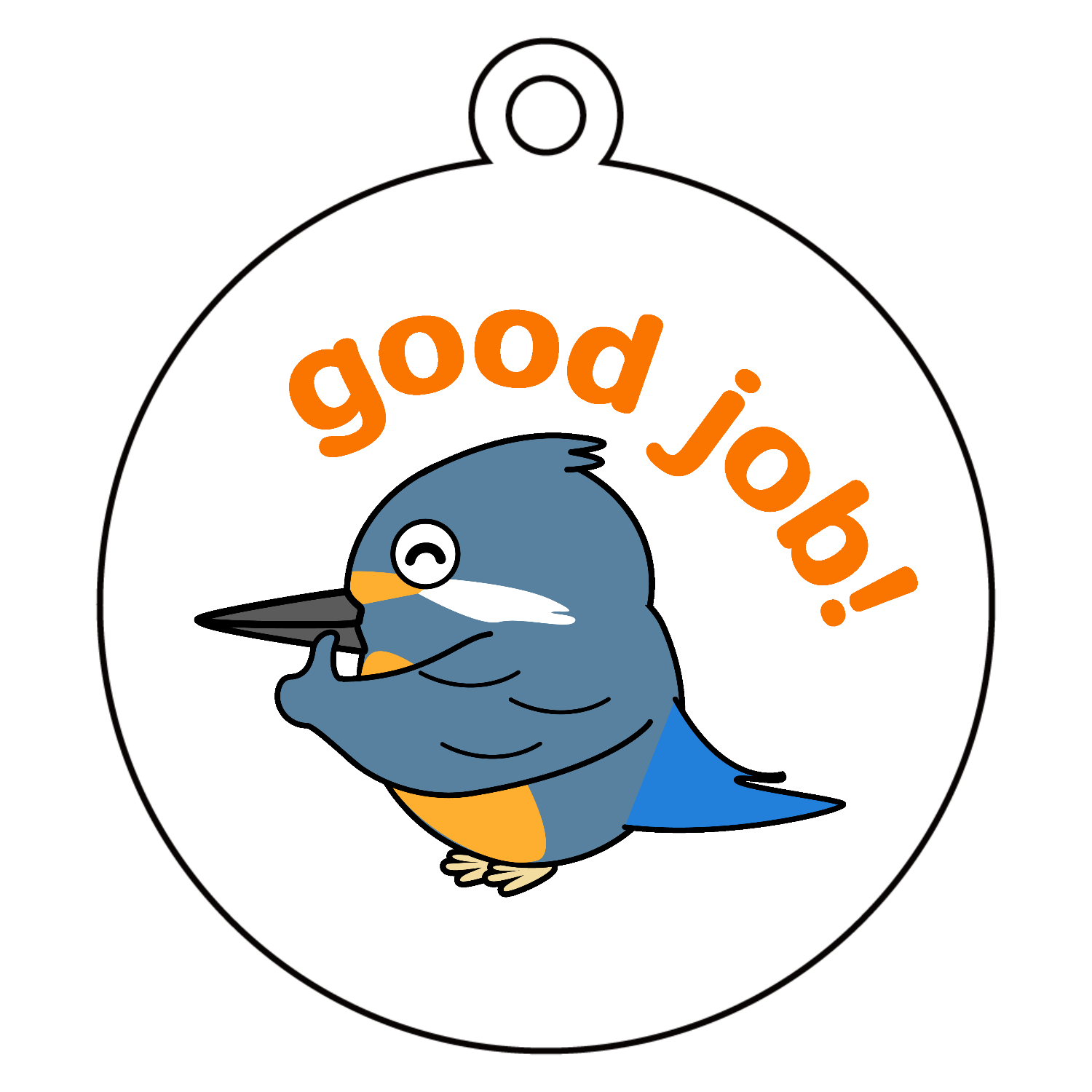 グッジョブカワセミちゃん - 可愛い野鳥のイラストグッズ アクリルキーホルダー　丸型 (6cm)