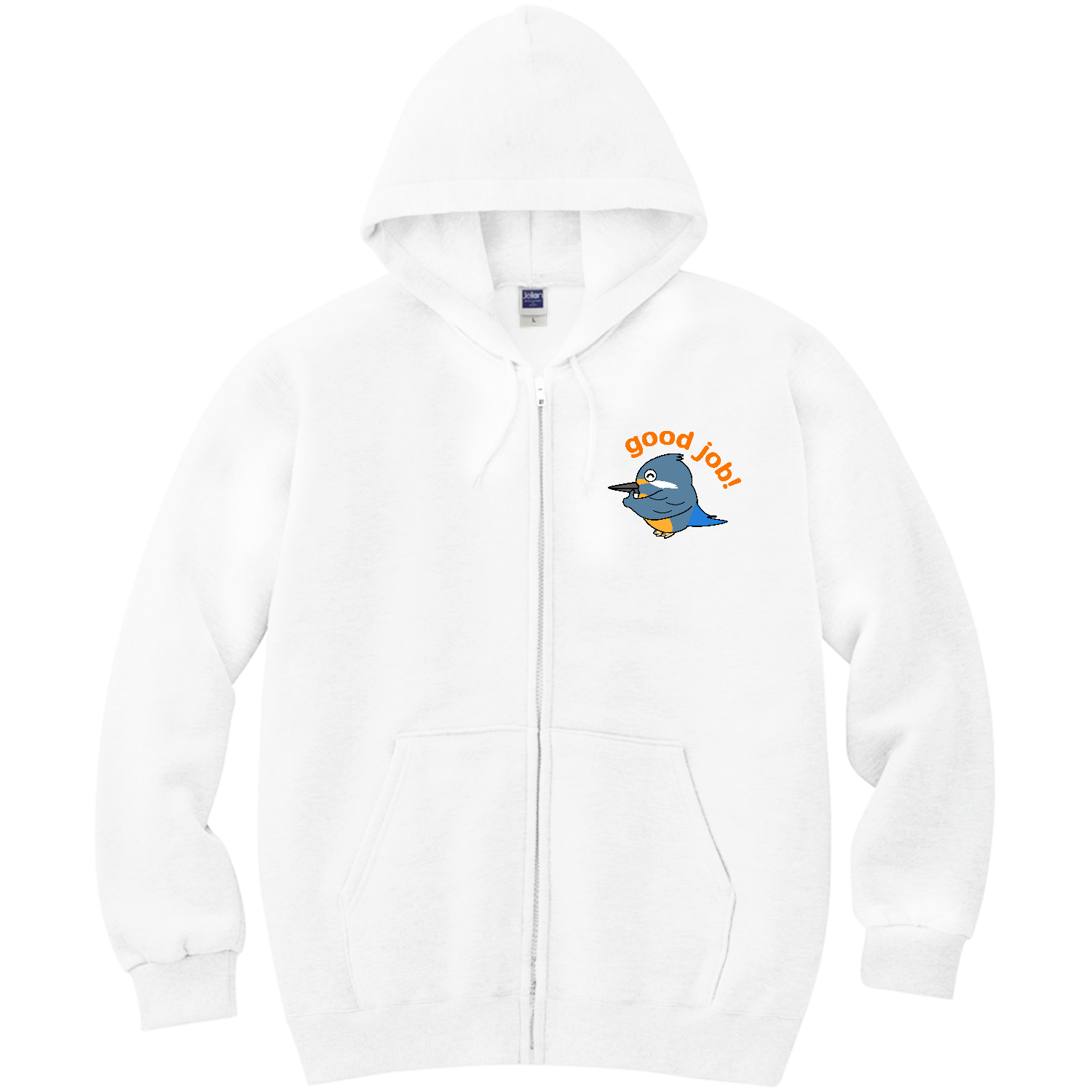 グッジョブカワセミちゃん - 可愛い野鳥のイラストグッズ 軽量ジップアップパーカー
