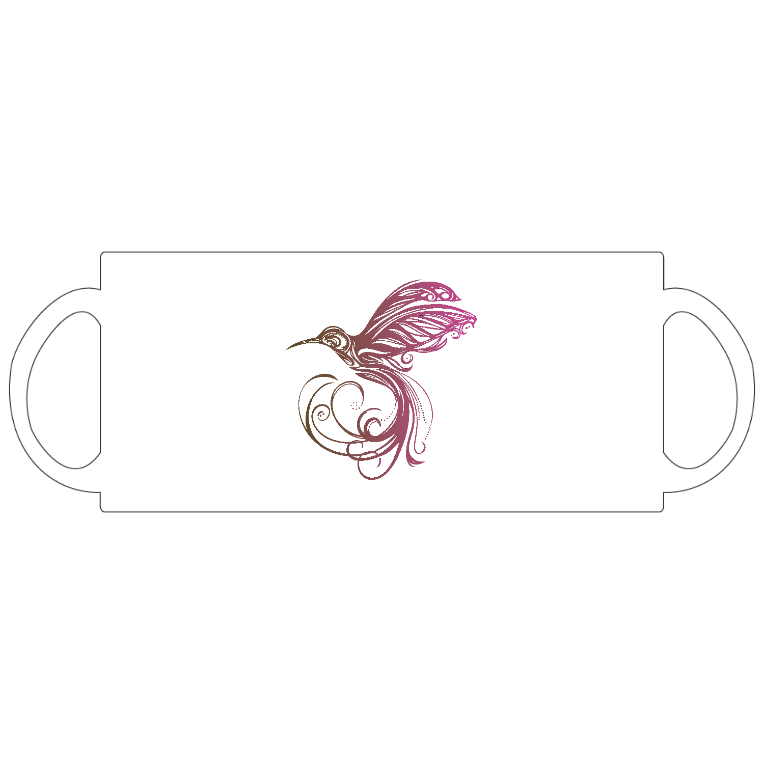 美しいハチドリのトライバルアートデザインマーク 定番マグカップ