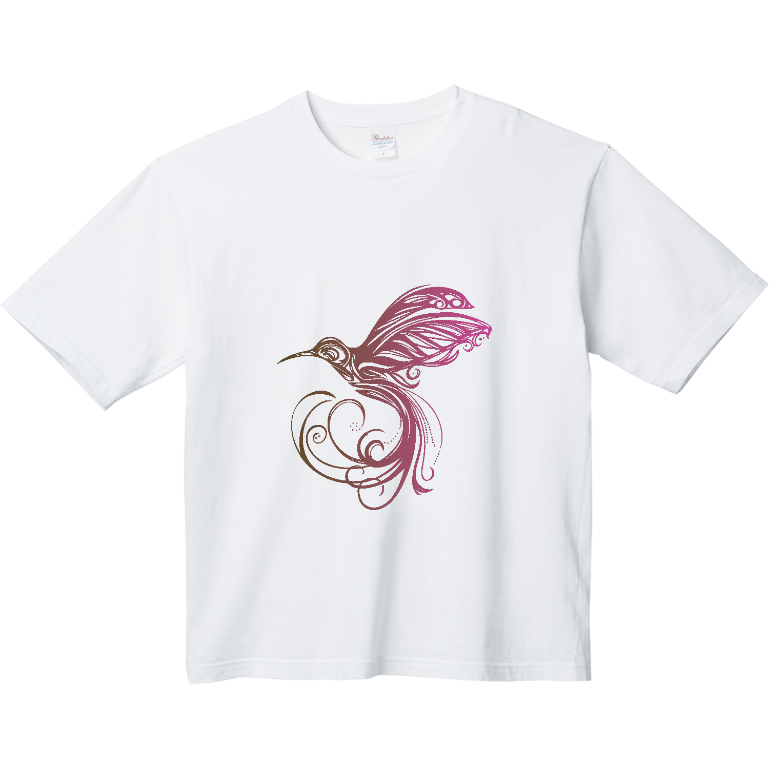 美しいハチドリのトライバルアートデザインマーク ヘビーウェイト ビッグシルエットTシャツ