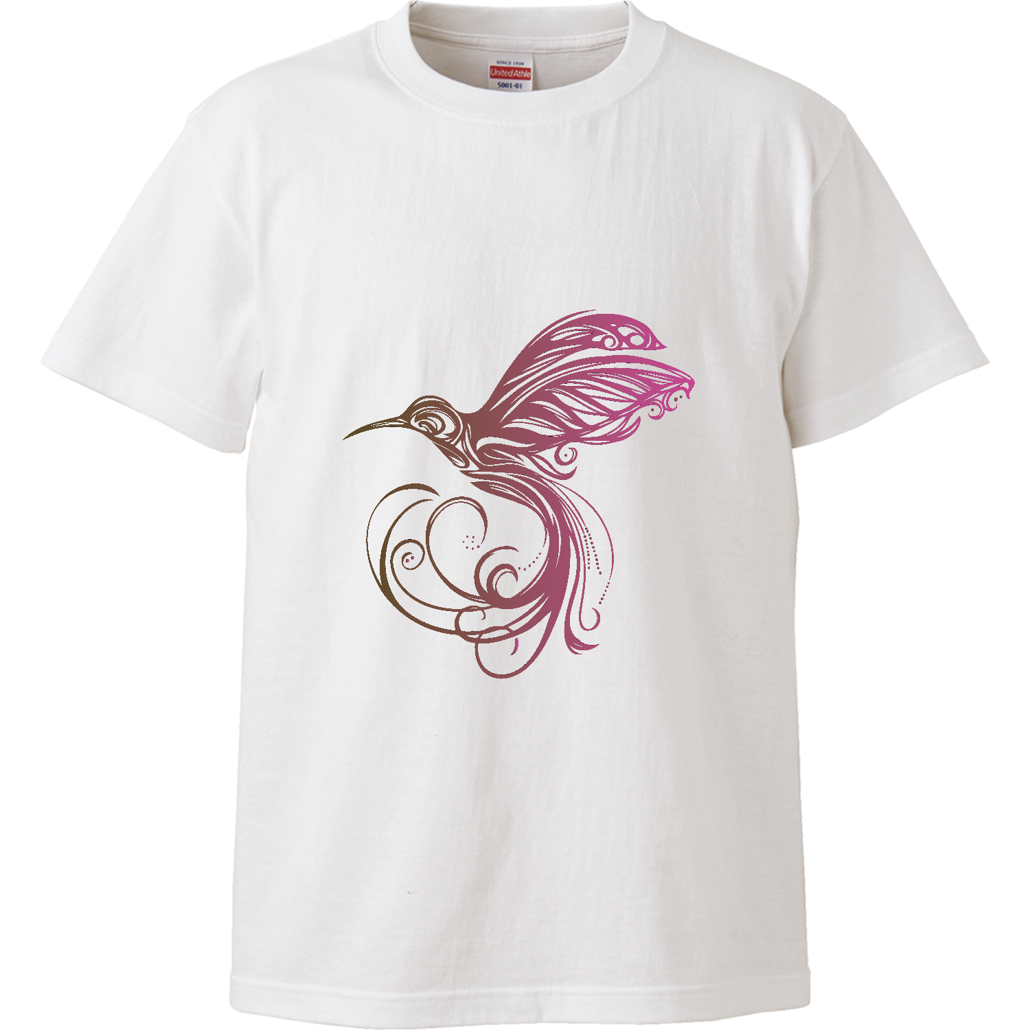 美しいハチドリのトライバルアートデザインマーク ハイクオリティーTシャツ