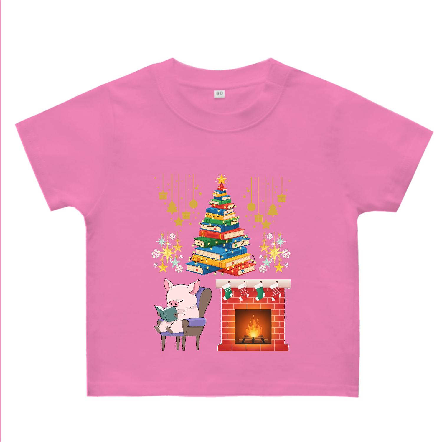 メリクリ　読書する豚さん ヘビーウェイトベビーＴシャツ