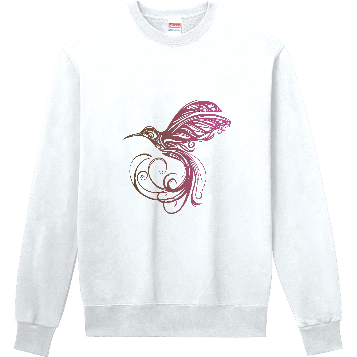 美しいハチドリのトライバルアートデザインマーク 定番スウェット