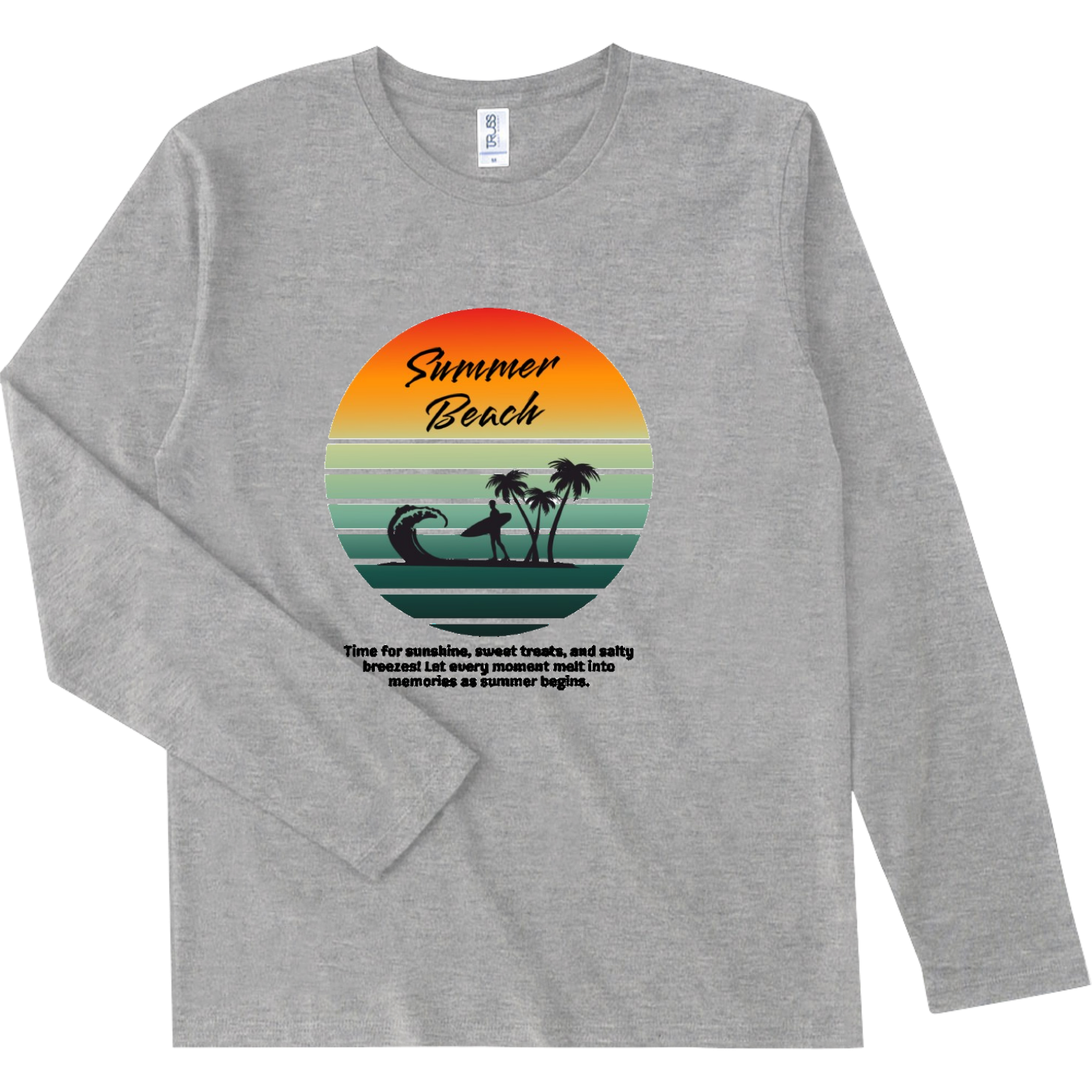 summer beach☆surfing スリムフィット ロングスリーブTシャツ