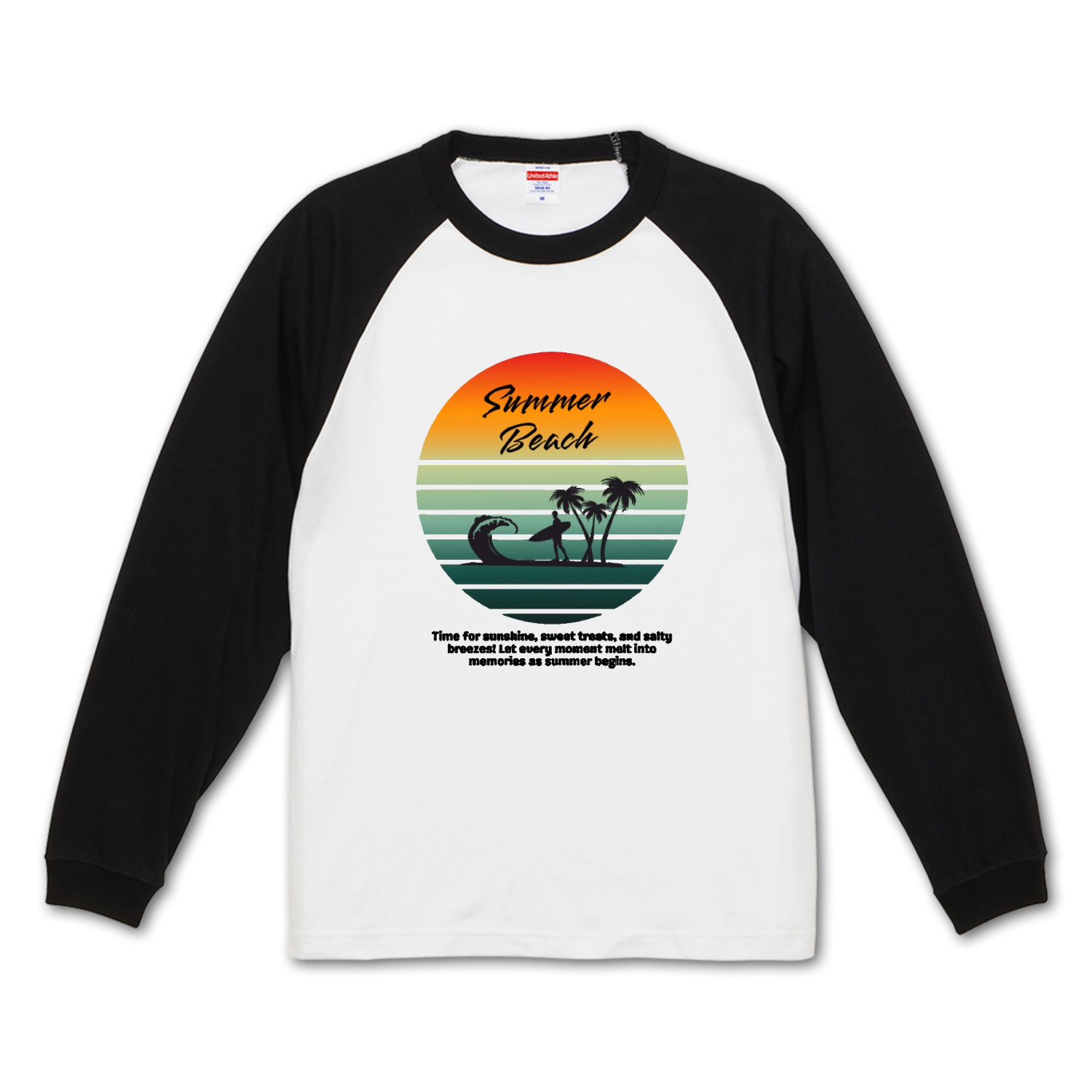 summer beach☆surfing ラグランロングスリーブTシャツ（1.6インチリブ）