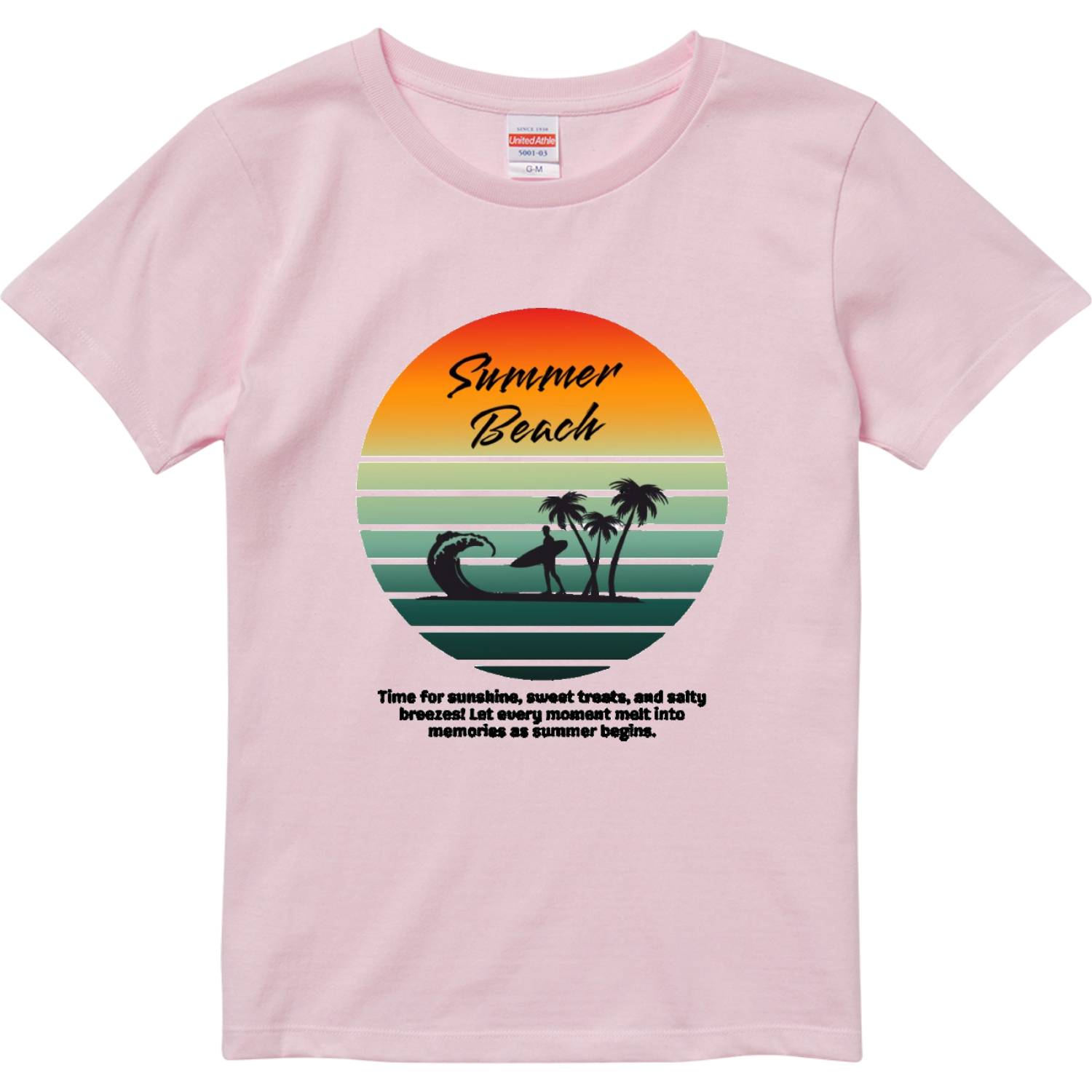 summer beach☆surfing ハイクオリティーTシャツ（ガールズ）