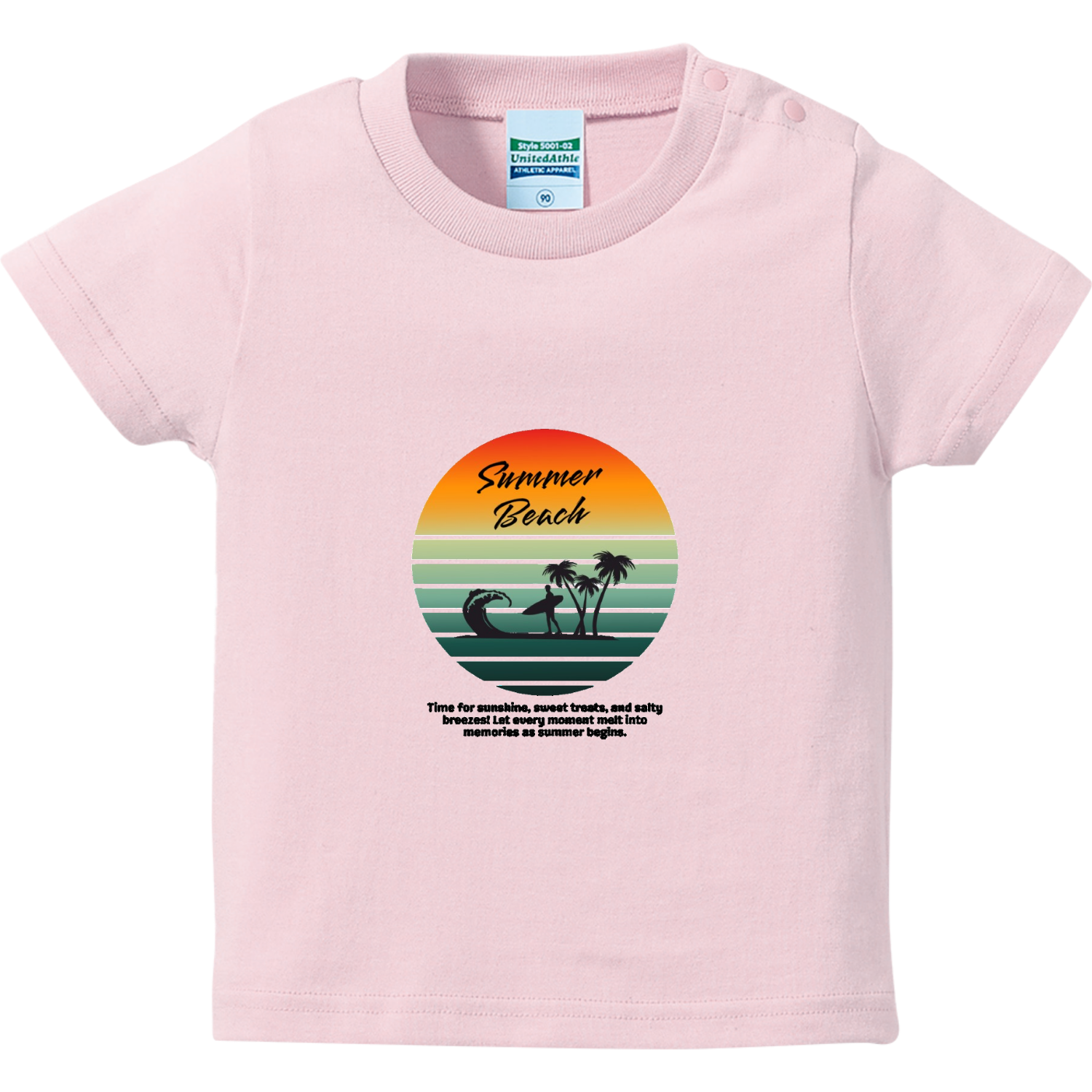summer beach☆surfing ハイクオリティーベビーTシャツ