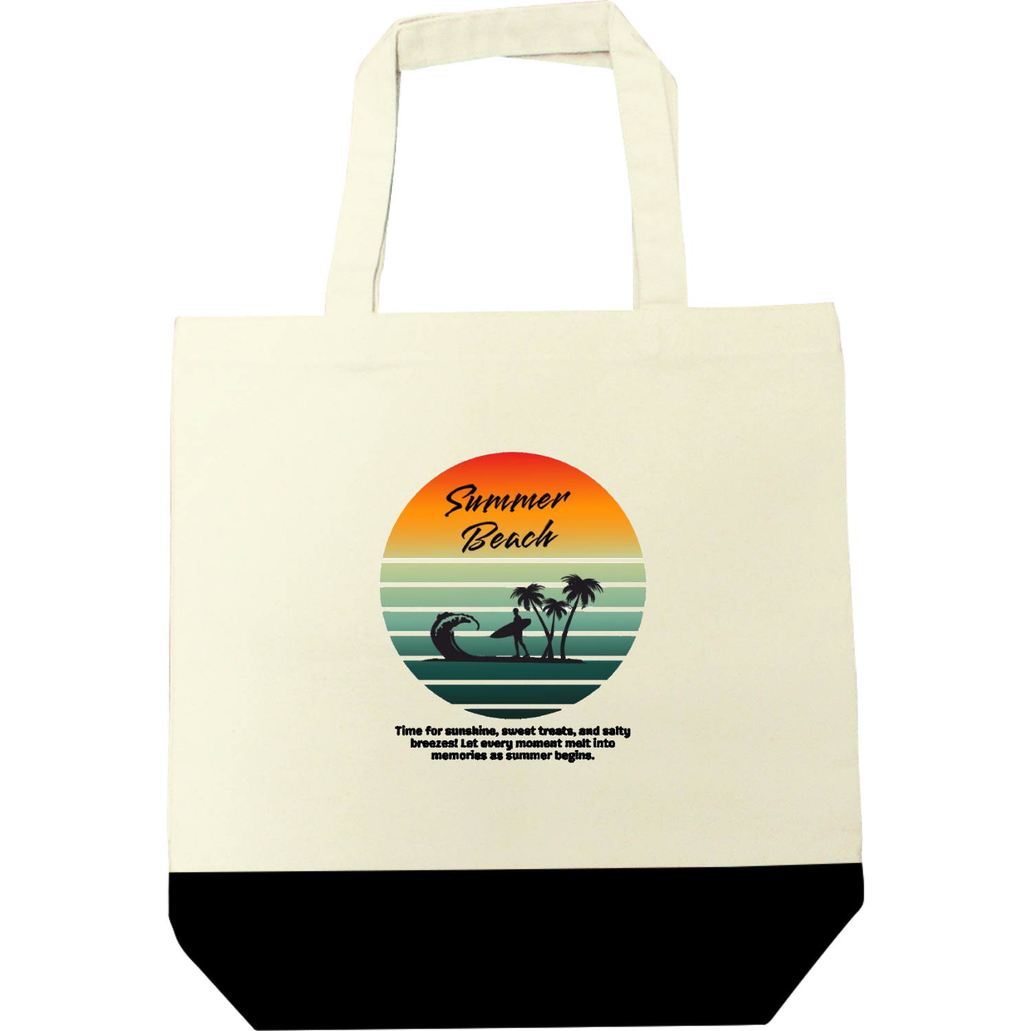summer beach☆surfing キャンバスツートントートバッグ（M)