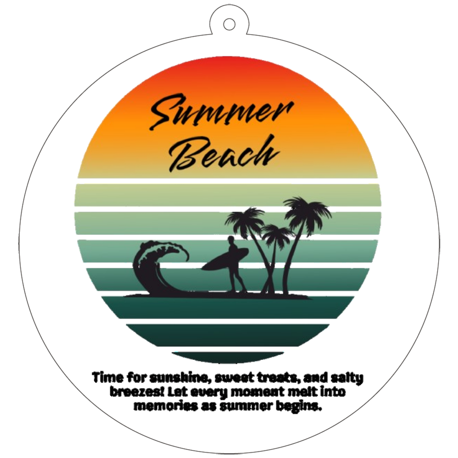 summer beach☆surfing 70×70mm アクリルキーホルダー(丸型)