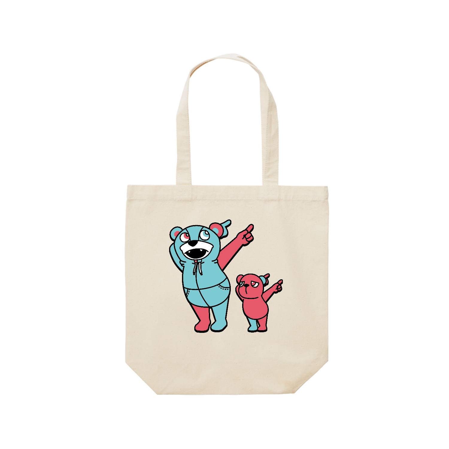 NANAMEUEクマ レギュラーキャンバストートバッグ(M) (フルカラー転写プリント)