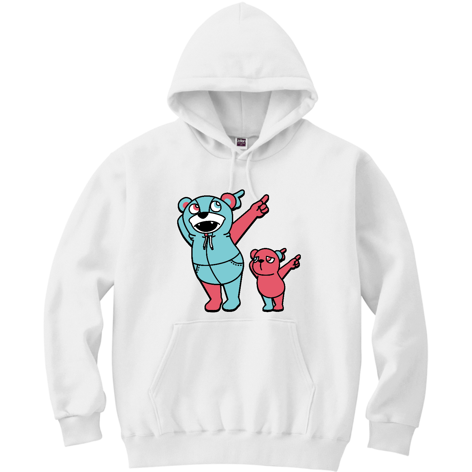 NANAMEUEクマ 軽量プルパーカー (長袖プリント)