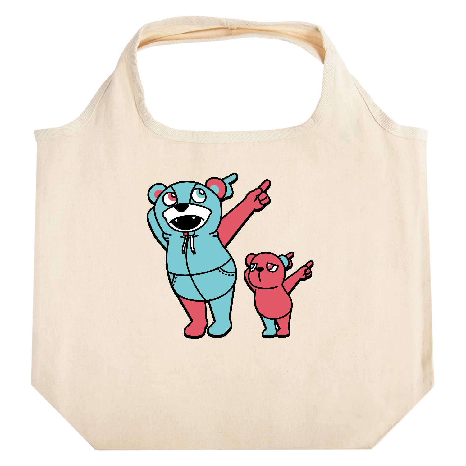 NANAMEUEクマ たためるマルシェ【白プリントあり】