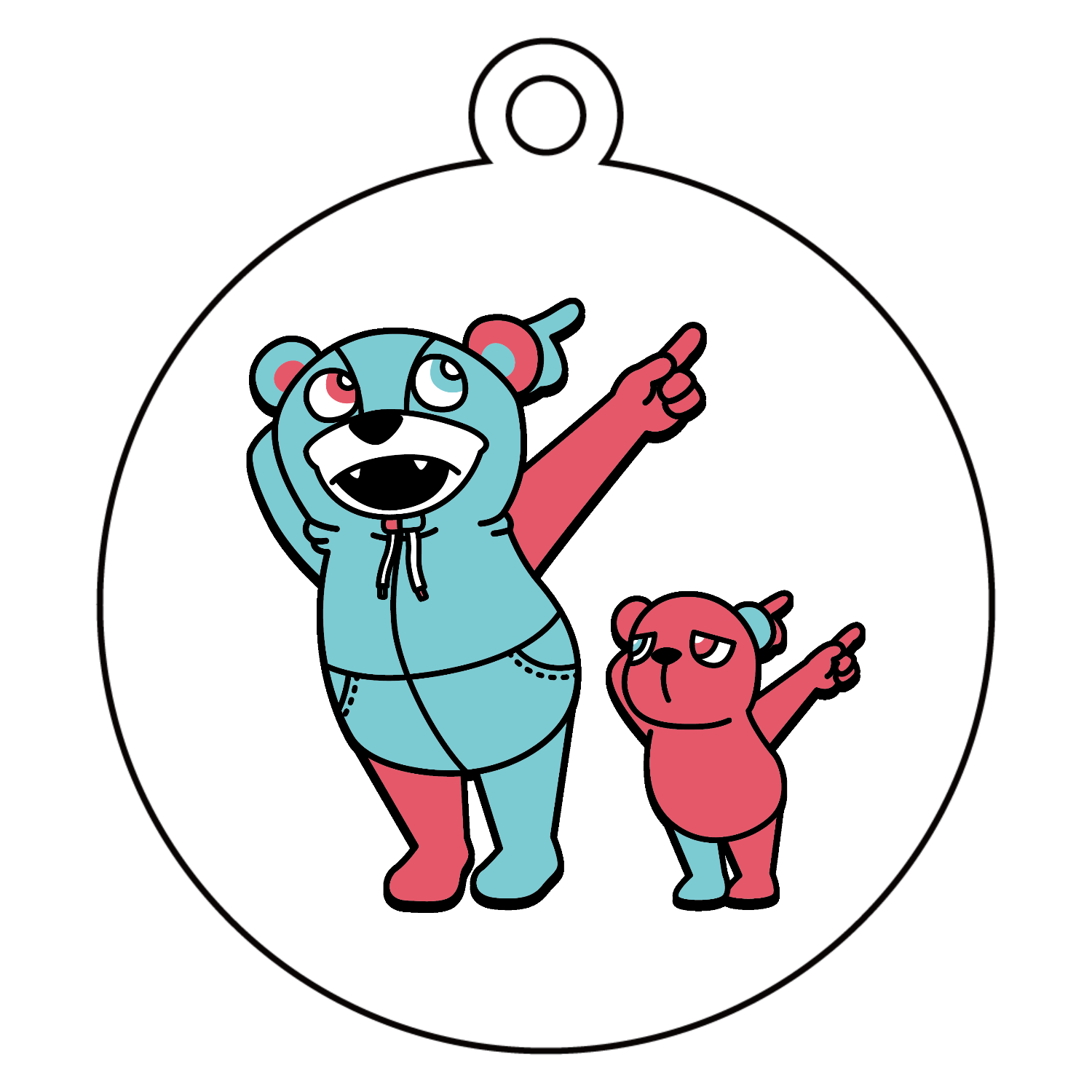 NANAMEUEクマ アクリルキーホルダー　丸型 (6cm)