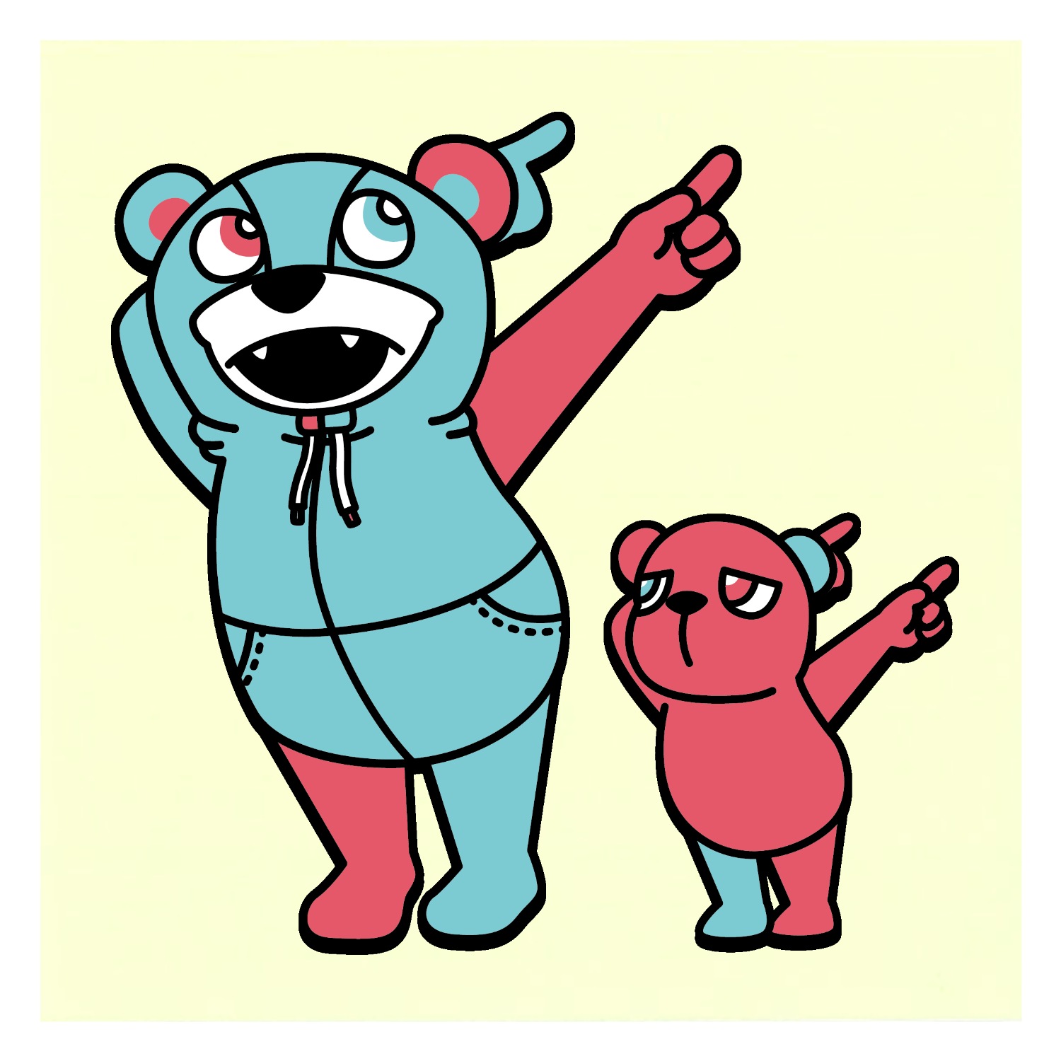 NANAMEUEクマ 蓄光シール