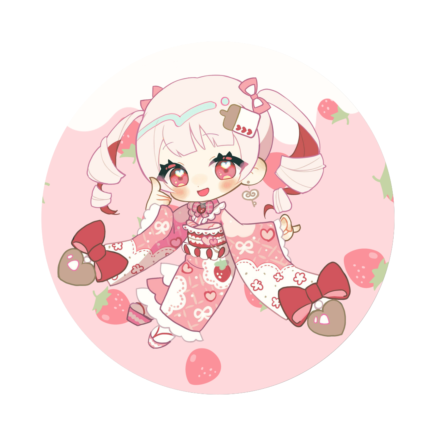 【オリラボ限定】Vtuber2周年記念限定缶バッジ【ミニキャラ】 オリジナル缶バッジ白背景（56mm）