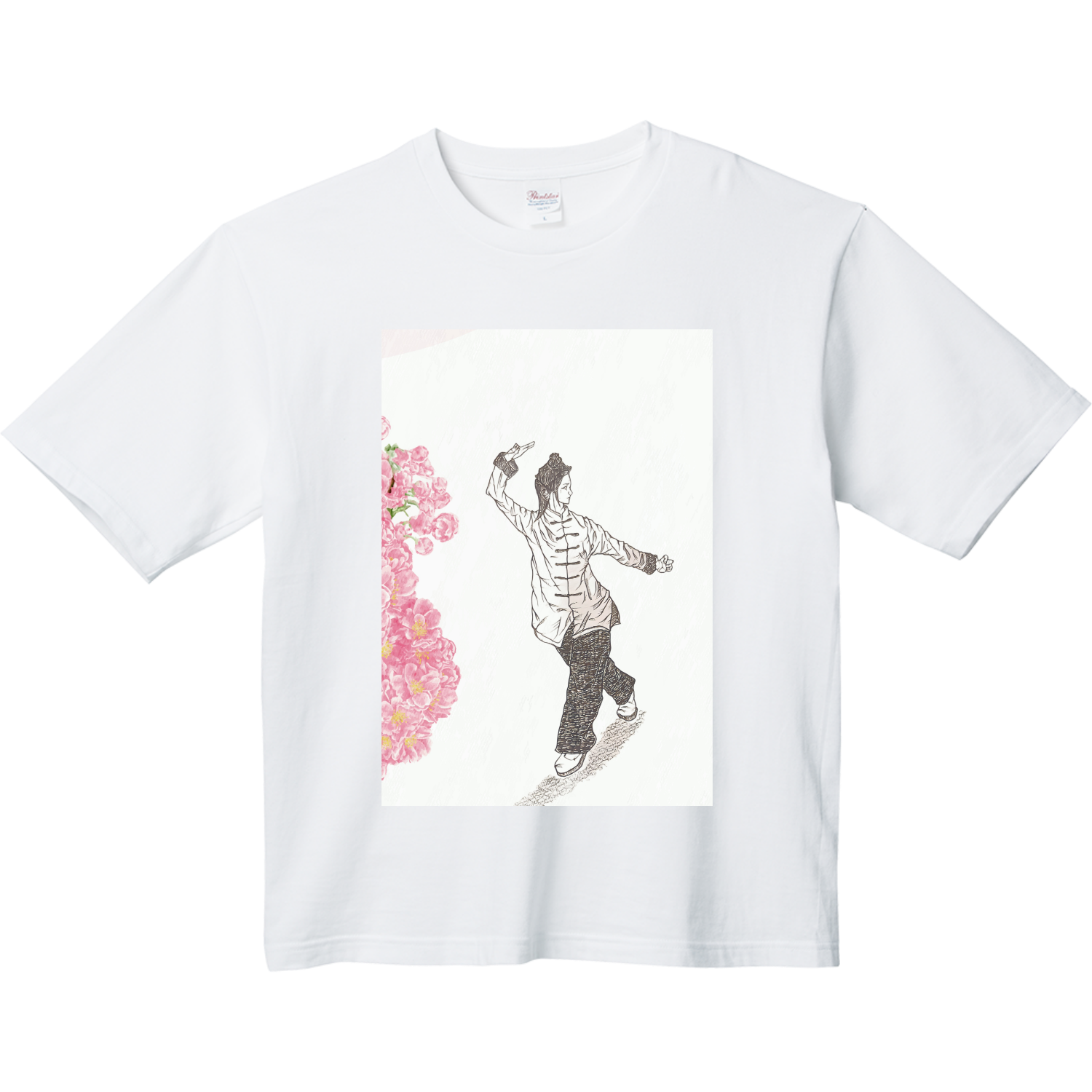 太極拳、女子、華麗、スポーツ、イラスト ヘビーウェイト ビッグシルエットTシャツ