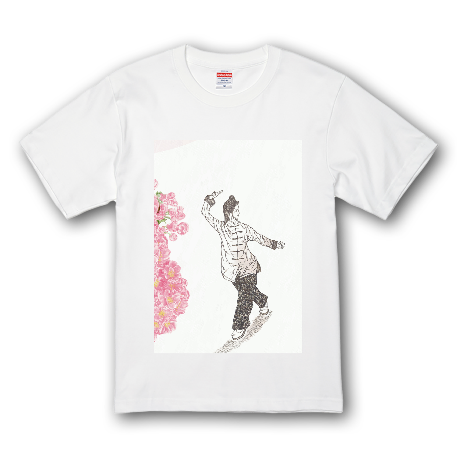 太極拳、女子、華麗、スポーツ、イラスト プレミアムTシャツ