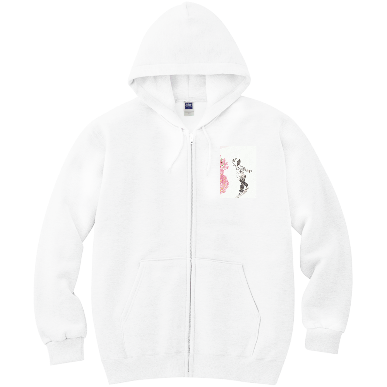 太極拳、女子、華麗、スポーツ、イラスト 軽量ジップアップパーカー