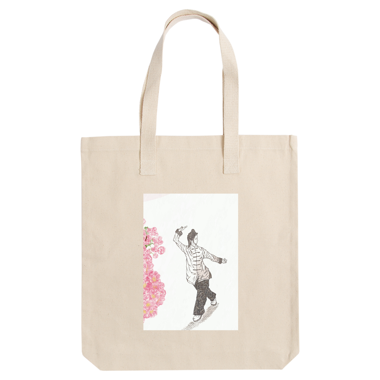 太極拳、女子、華麗、スポーツ、イラスト アーバントート【白プリントあり】