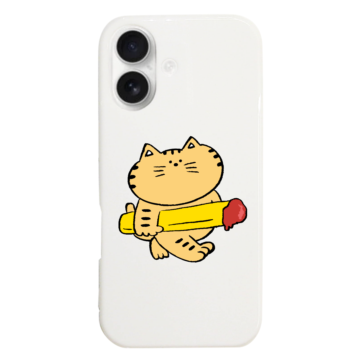 グラフィックシリーズ「ロングポテトを持ったキャット」 iPhone17 (ハードケース)