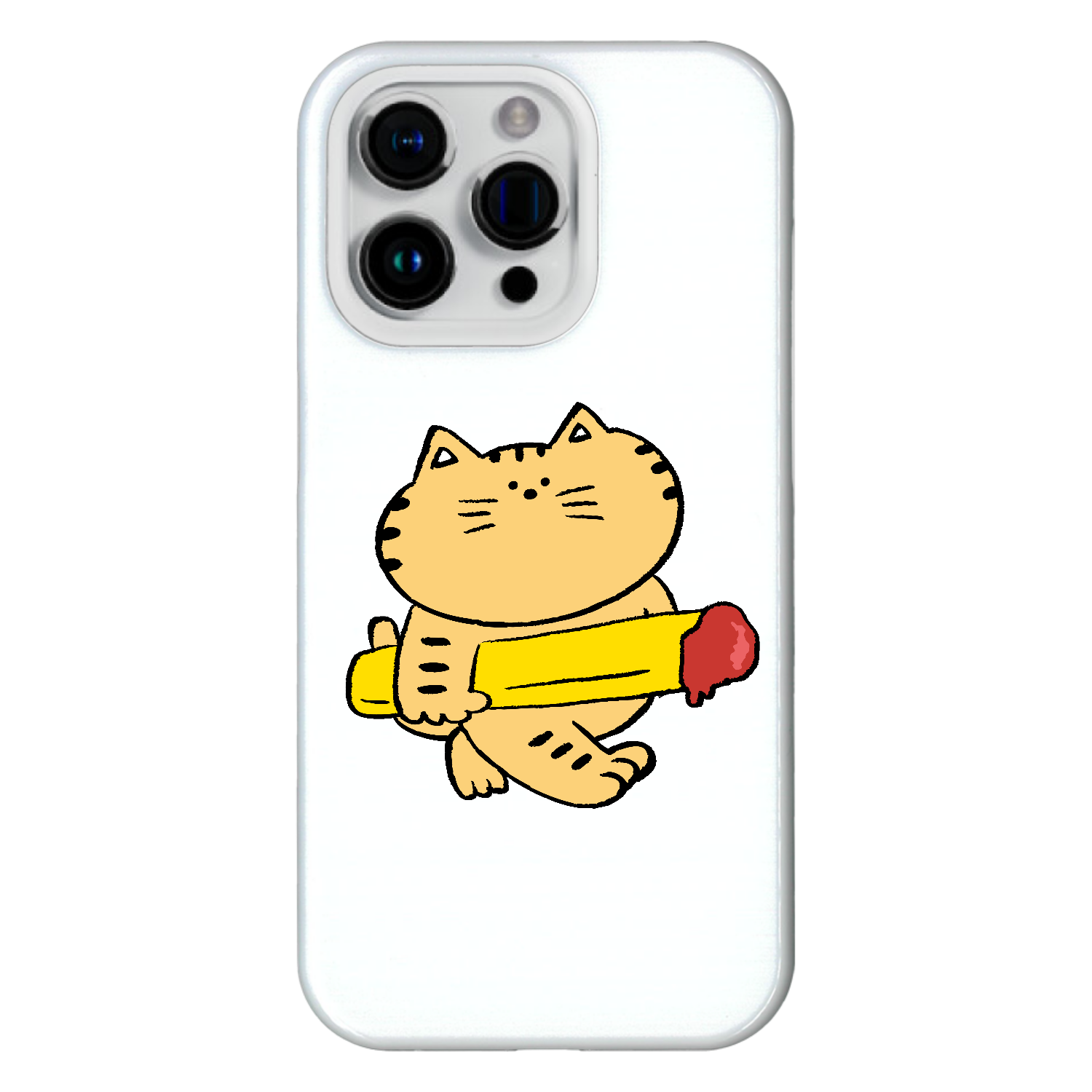 グラフィックシリーズ「ロングポテトを持ったキャット」 iPhone15 Pro (ハードケース)