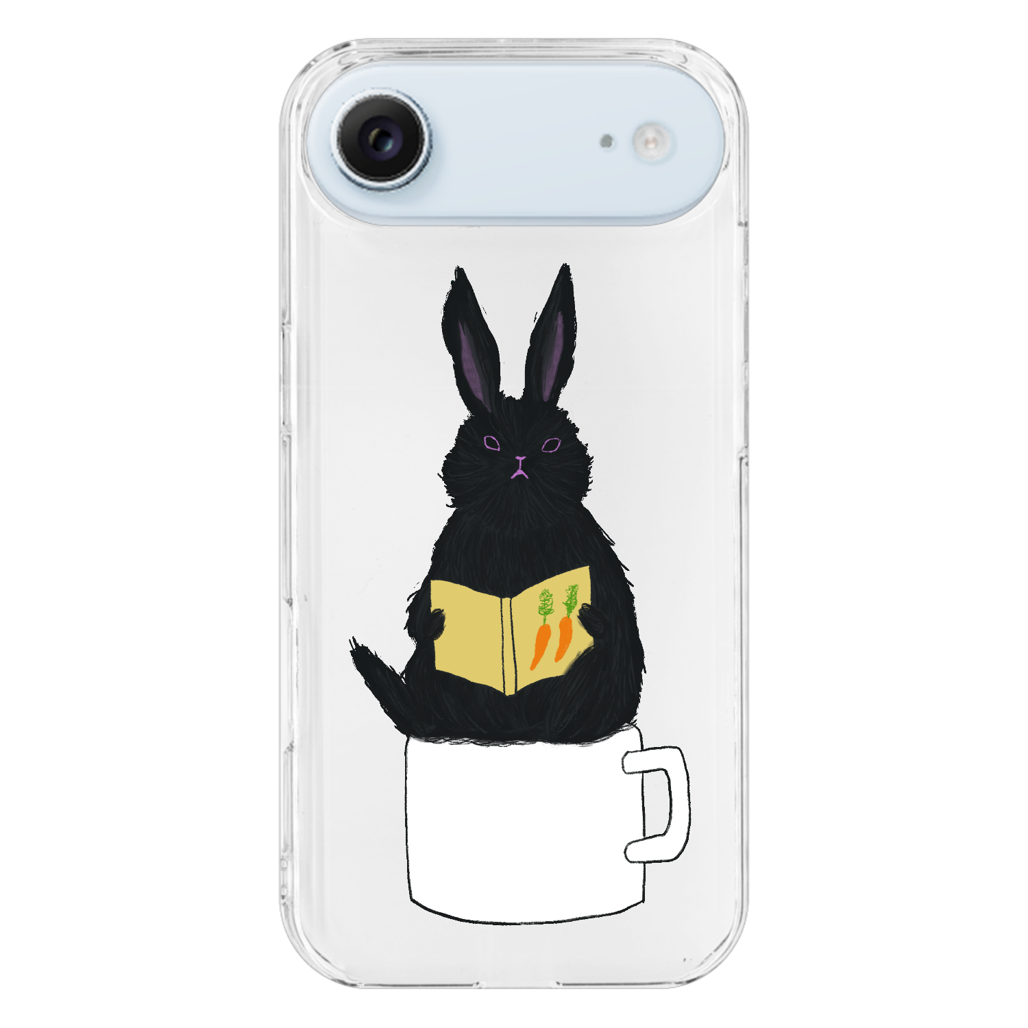 黒うさぎの読書 iPhone17 Air (透明)(ハードケース)