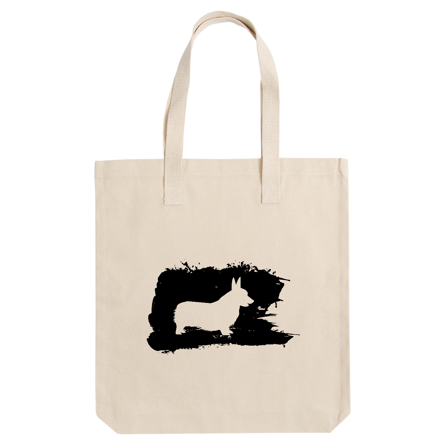 コーギーの和風墨絵マーク アーバントート【白プリントあり】