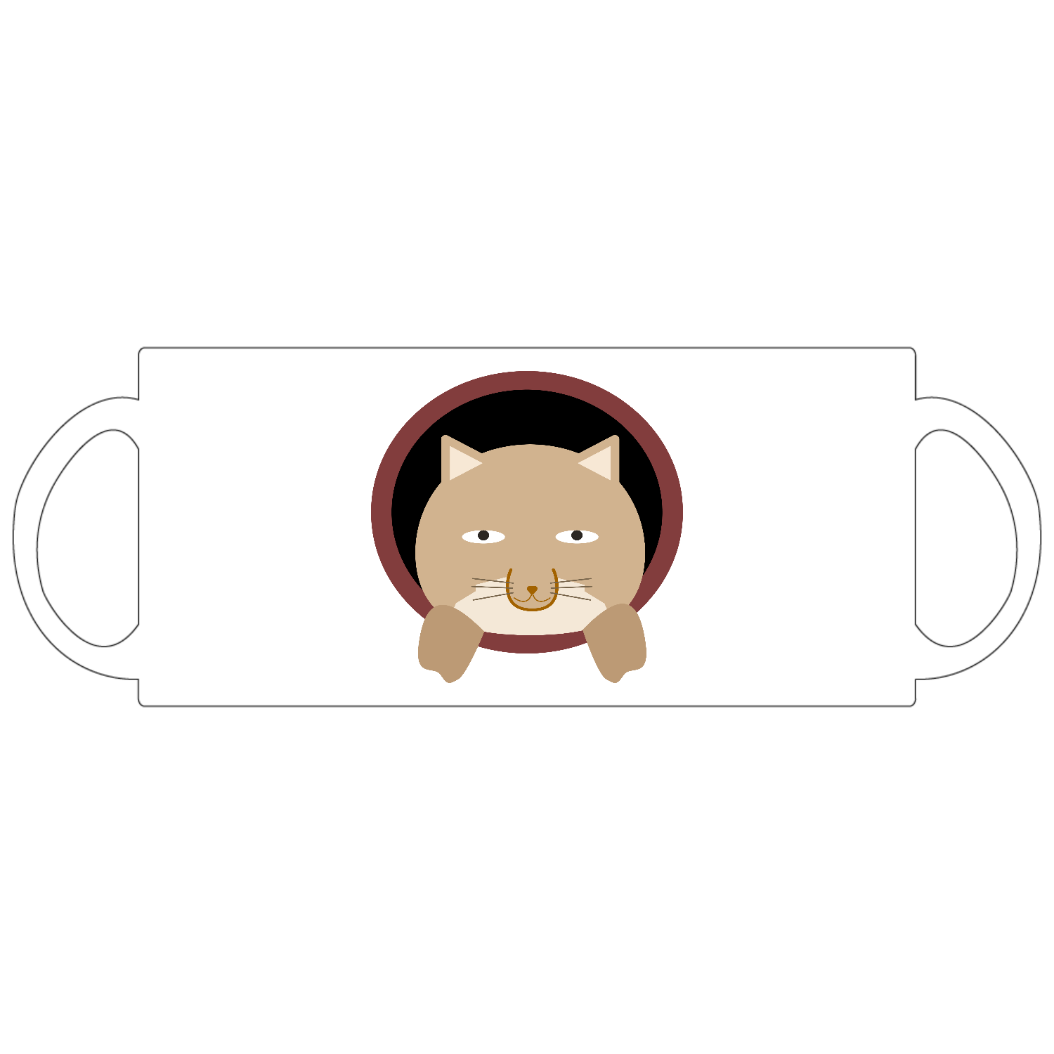 こちらを見る可愛いチベットスナギツネのイラストグッズ 定番マグカップ