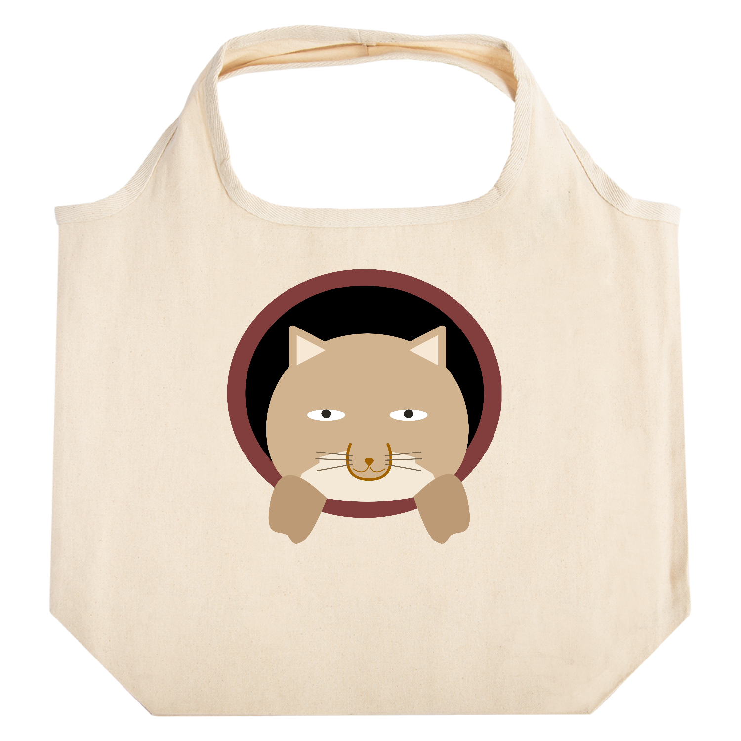 こちらを見る可愛いチベットスナギツネのイラストグッズ たためるマルシェ【白プリントあり】