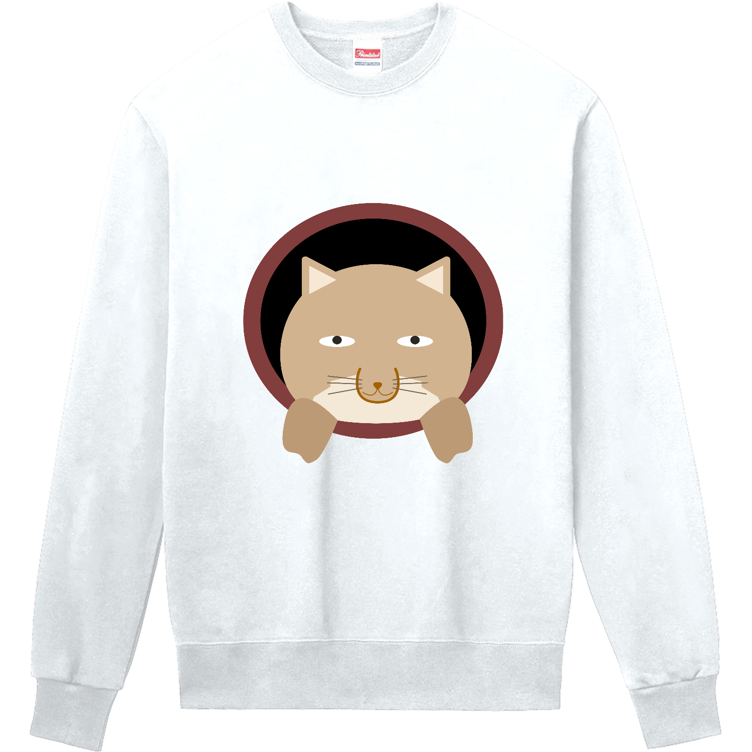 こちらを見る可愛いチベットスナギツネのイラストグッズ 定番スウェット