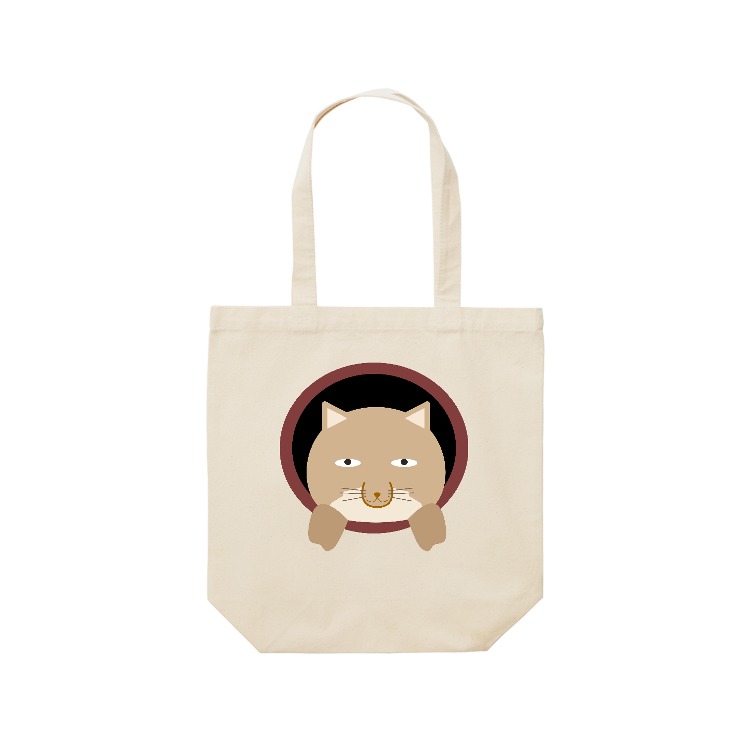 こちらを見る可愛いチベットスナギツネのイラストグッズ レギュラーキャンバストートバッグ(M) (フルカラー転写プリント)