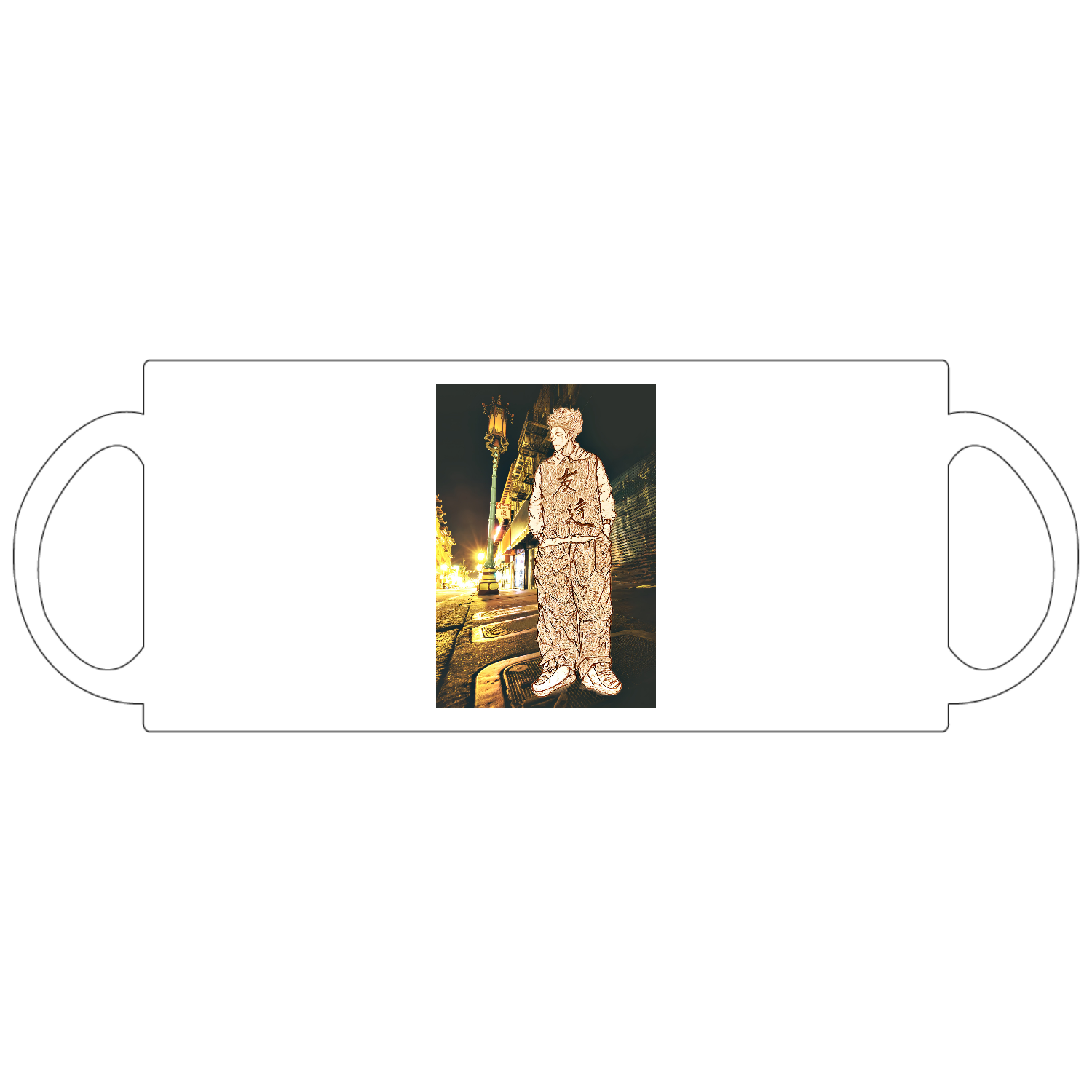 友達、イラスト、風景、感謝、ありがとう、 定番マグカップ