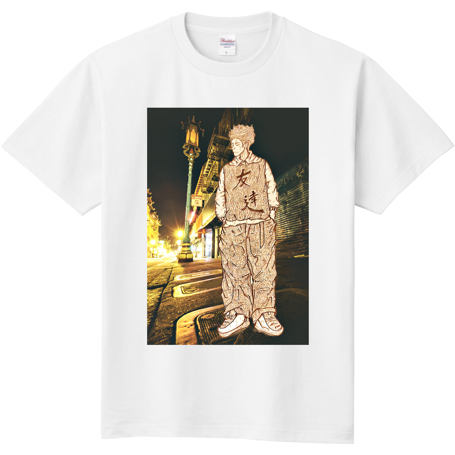 友達、イラスト、風景、感謝、ありがとう、 定番Ｔシャツ