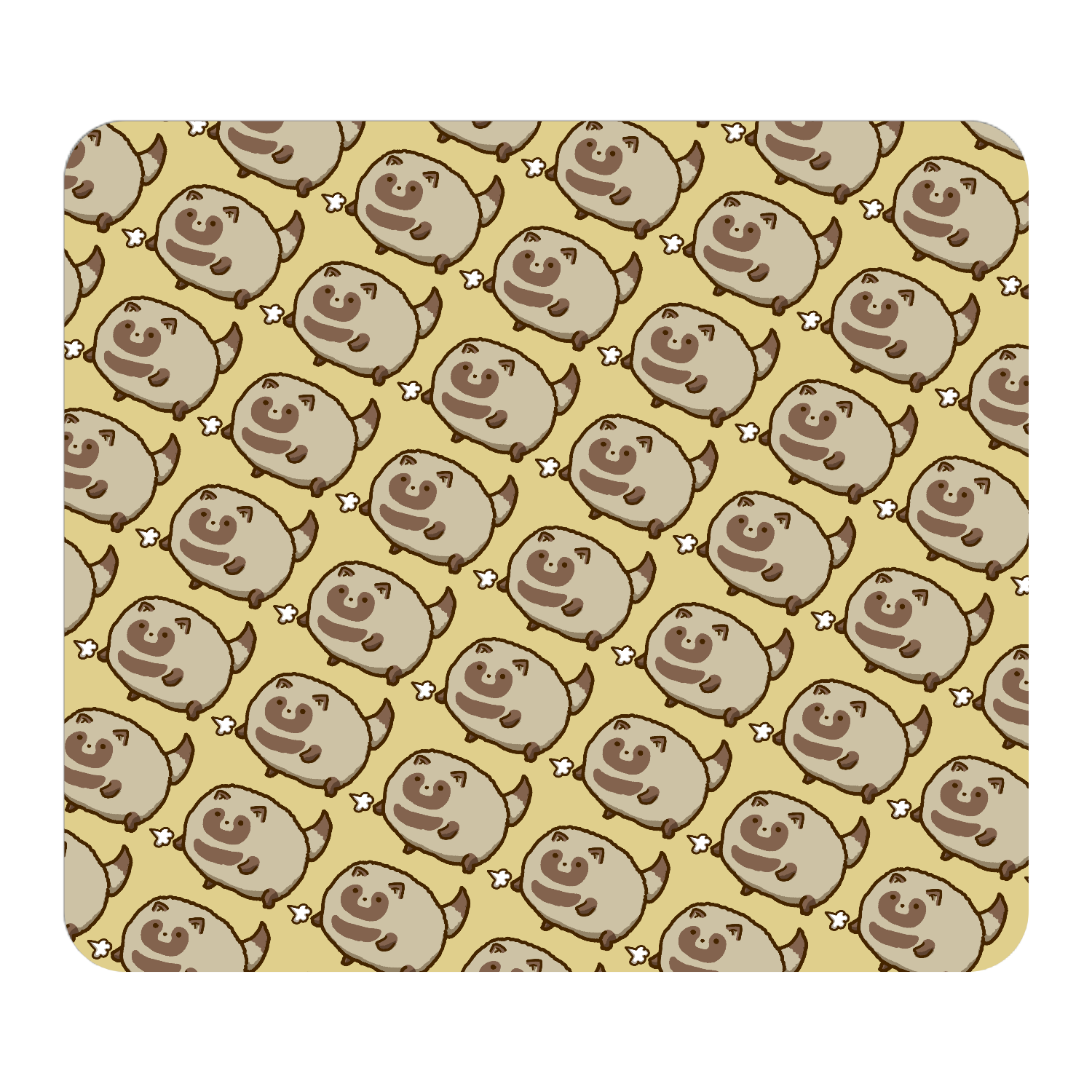 ふゆげのたぬきがいっぱいマウスパッド1