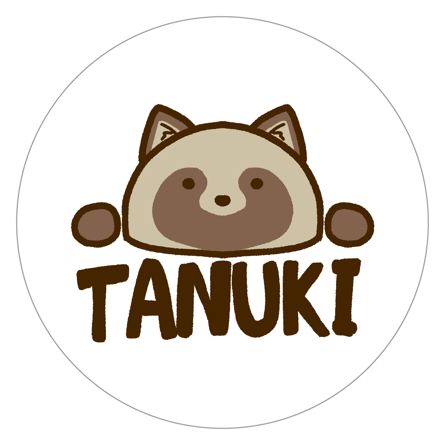 自己主張するたぬき 白雲石コースター　丸