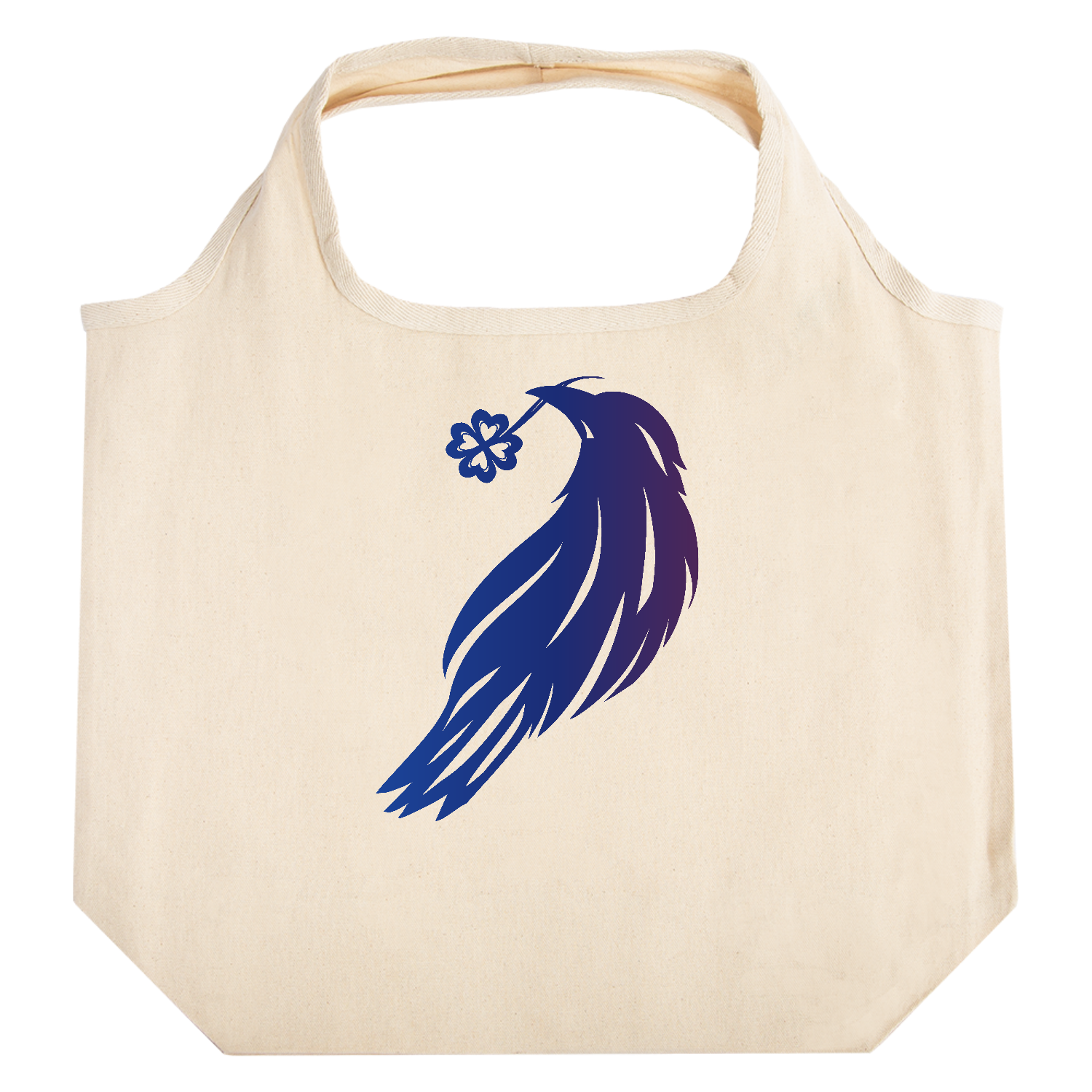 クローバー鴉のシルエット たためるマルシェ【白プリントあり】