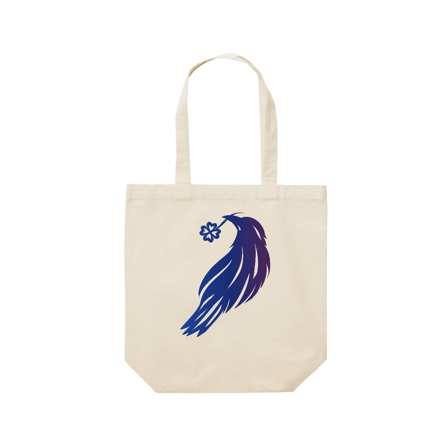 クローバー鴉のシルエット レギュラーキャンバストートバッグ(M) (フルカラー転写プリント)