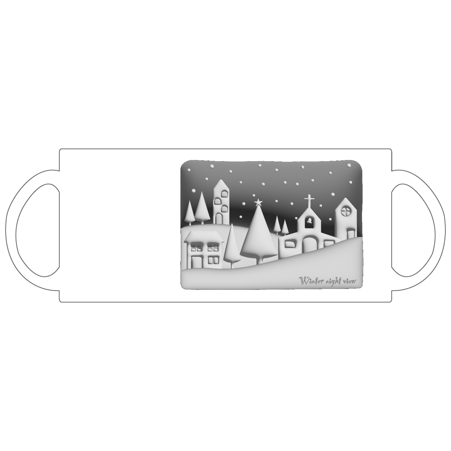 Winter night viewー冬の夜景・雪・雪景色 定番マグカップ