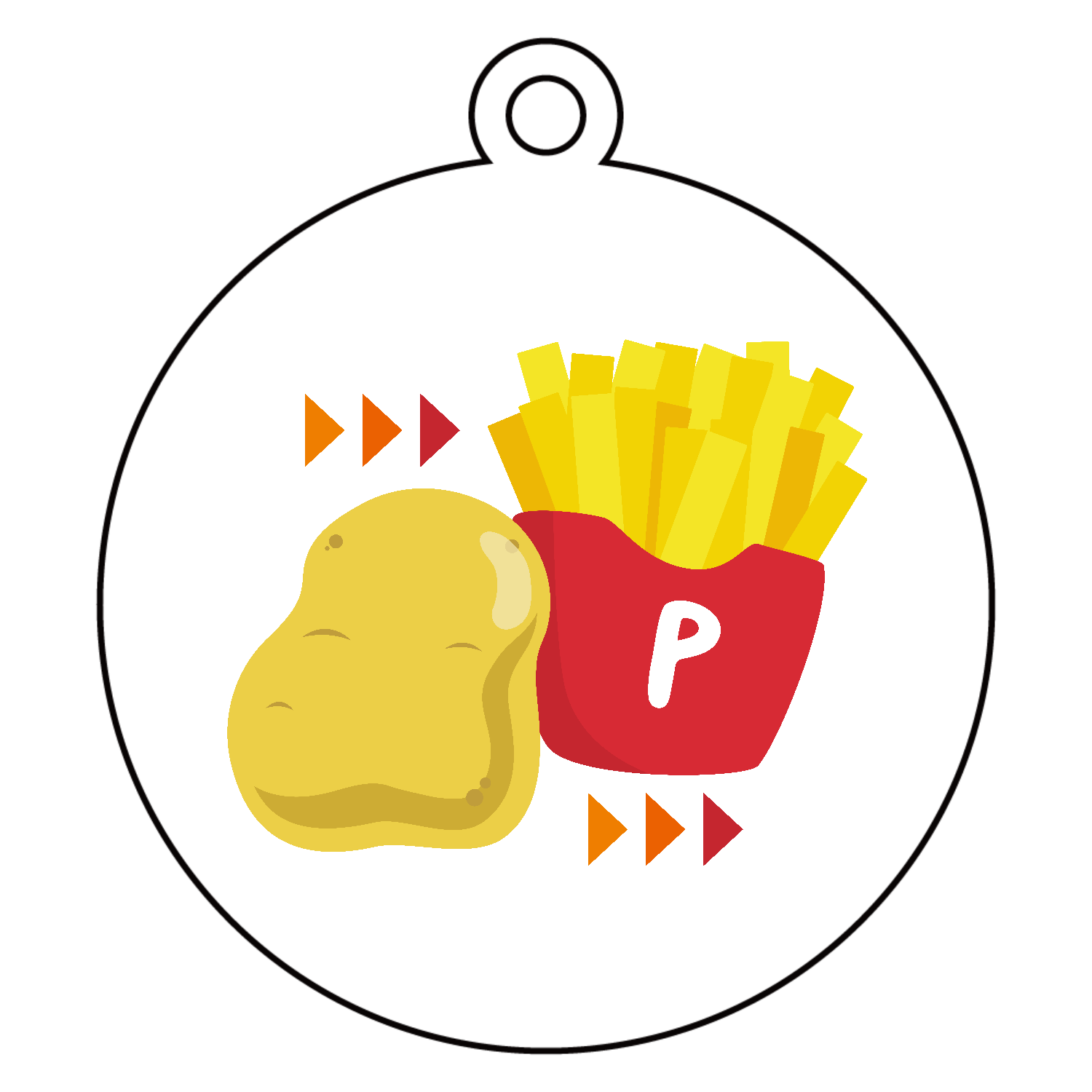 グラフィックシリーズ「ポテトエボリューション」 アクリルキーホルダー　丸型 (6cm)