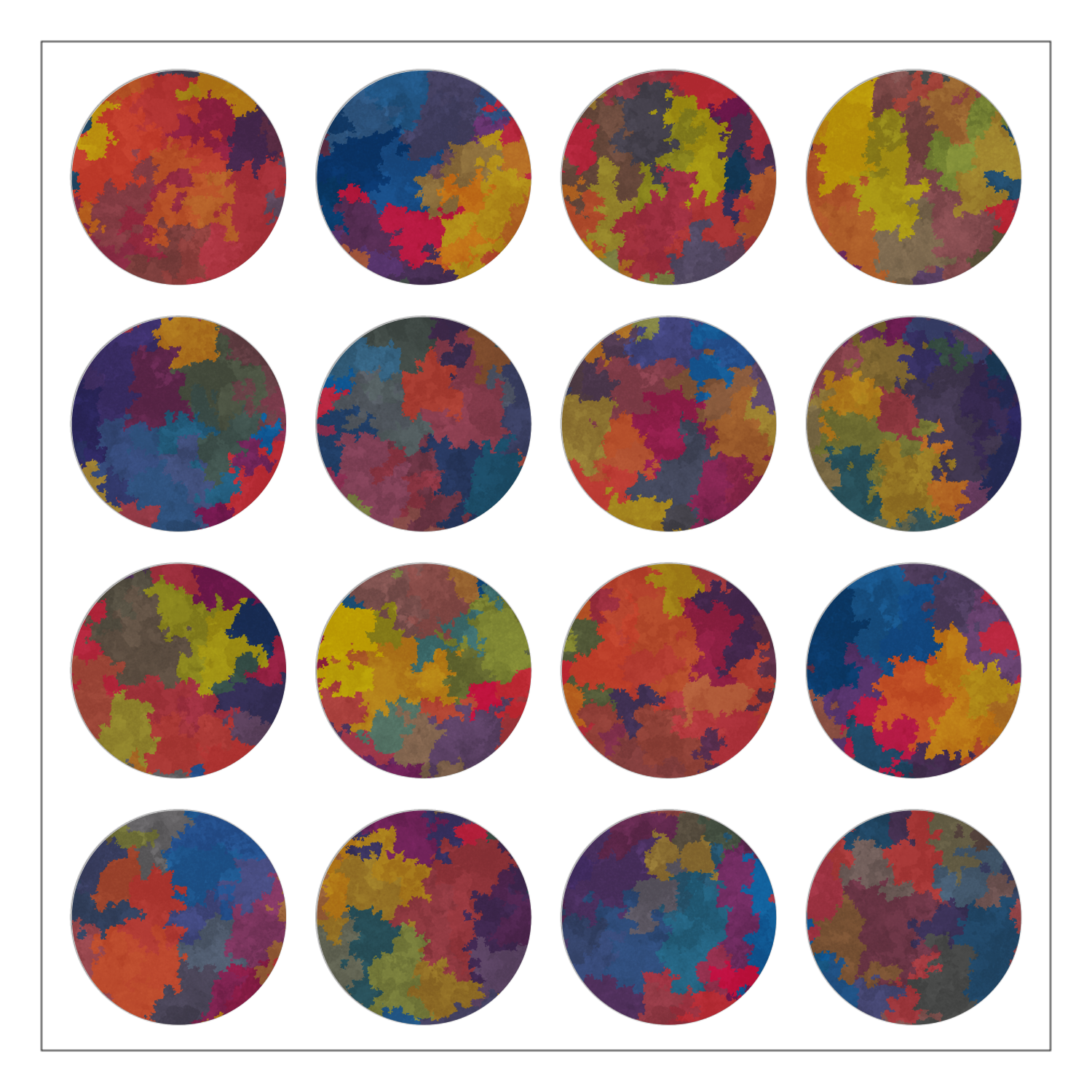 Signac Midnight Red 選べるホワイトフレークシール（円型16枚）160×160mm