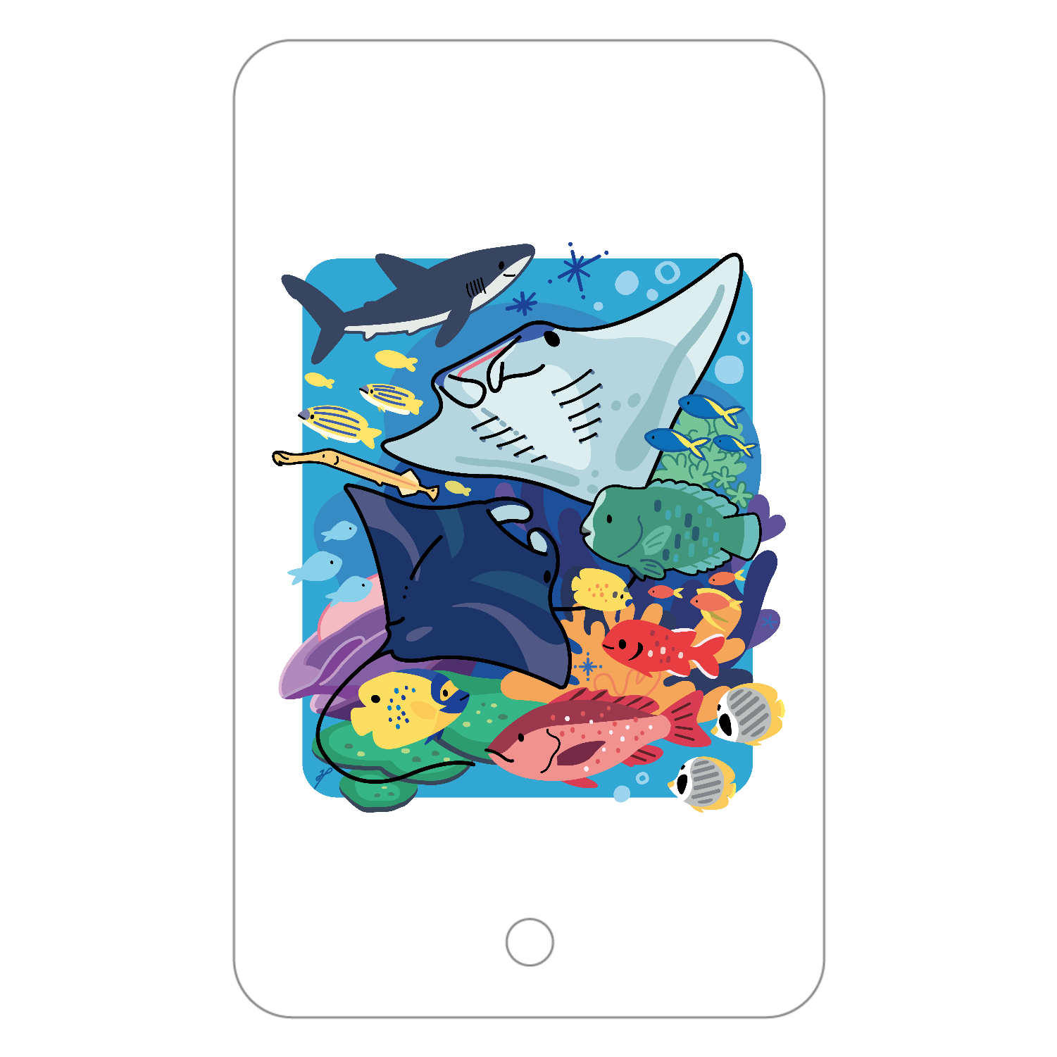 マンタの海 フラットパスケース