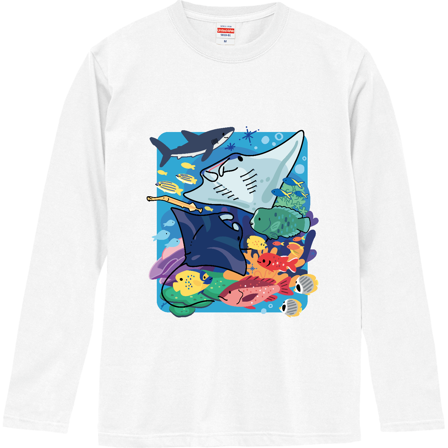 マンタの海 ロングスリーブTシャツ