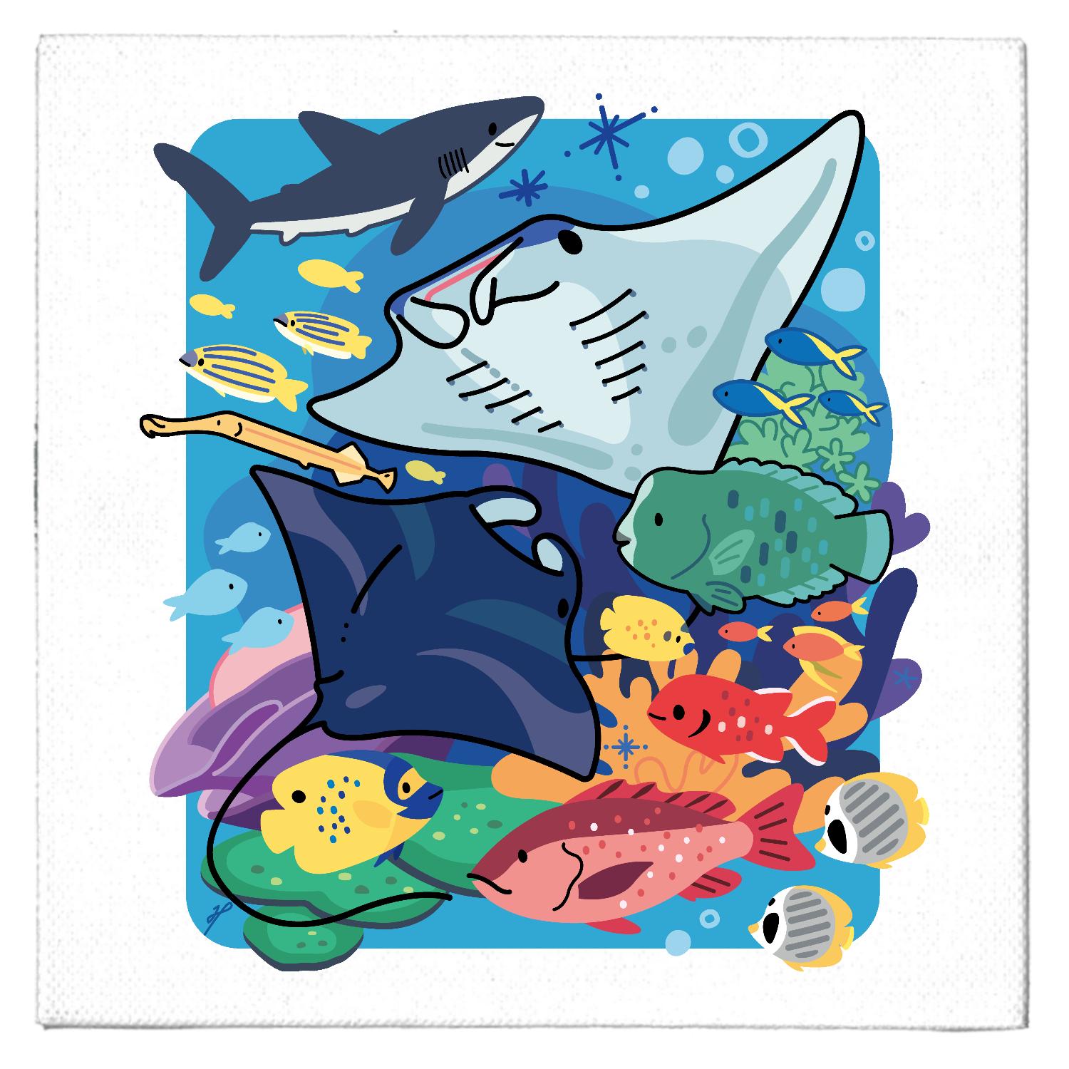 マンタの海 テキスタイルピクチャーボード（S）