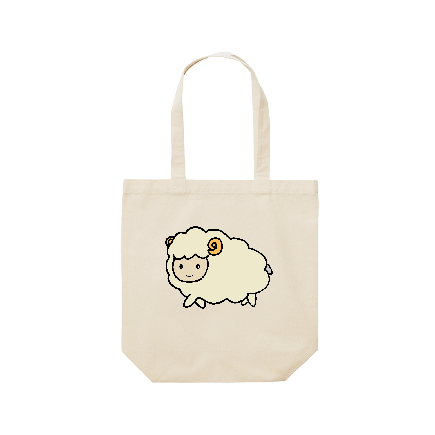 可愛い羊ちゃんのイラスト レギュラーキャンバストートバッグ(M) (フルカラー転写プリント)