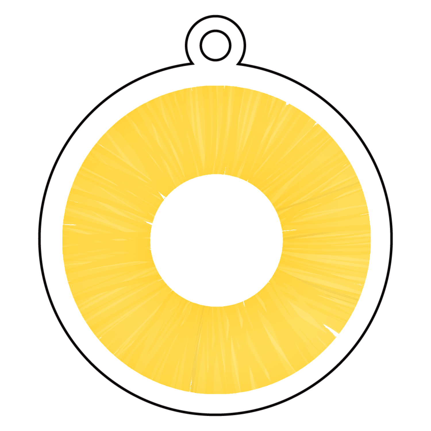 ザ・輪切のパイン アクリルキーホルダー　丸型 (6cm)