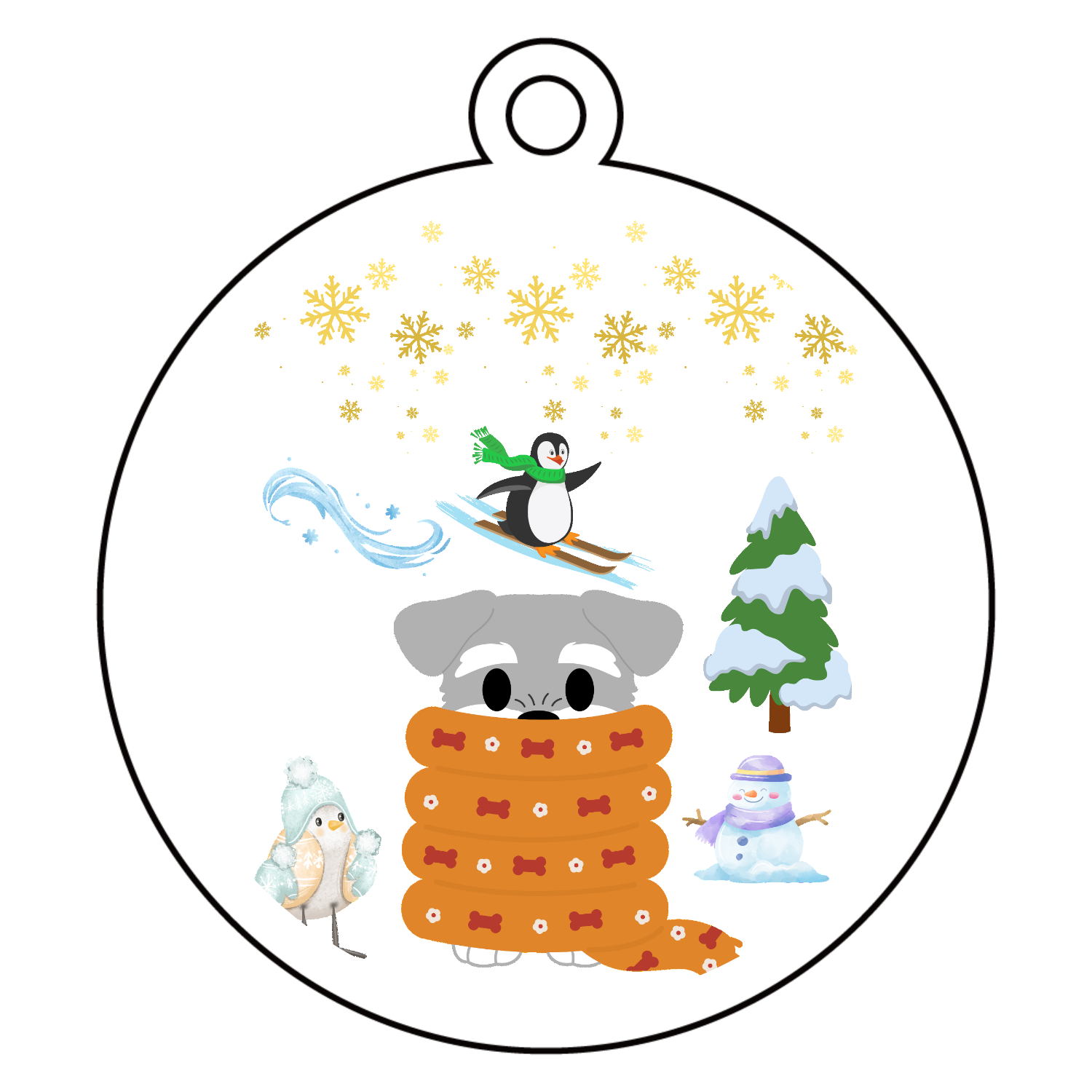 冬の訪れ　パート1 アクリルキーホルダー　丸型 (6cm)