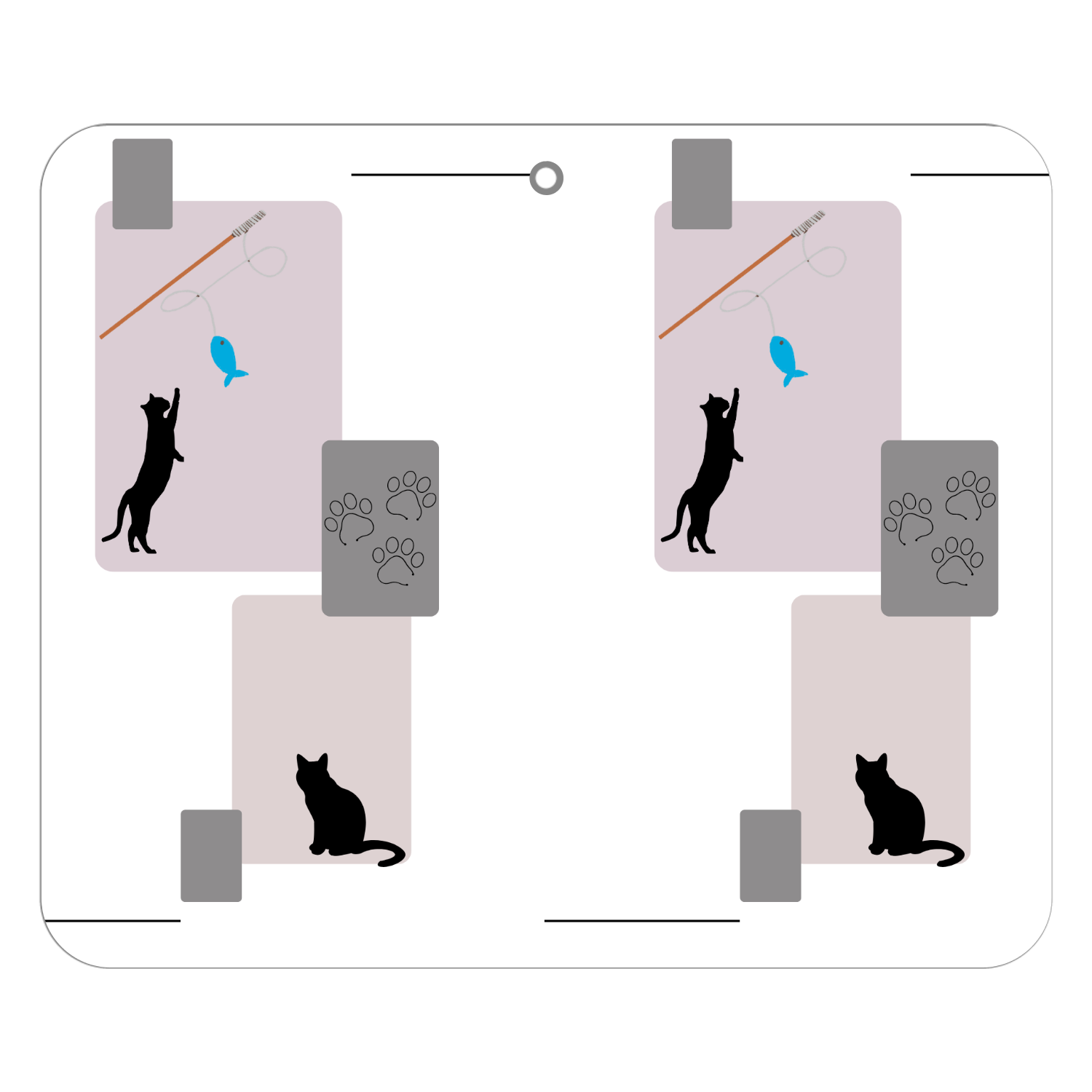 猫の生活帯なし手帳ケース（汎用マルチスライド式パーツ）M1