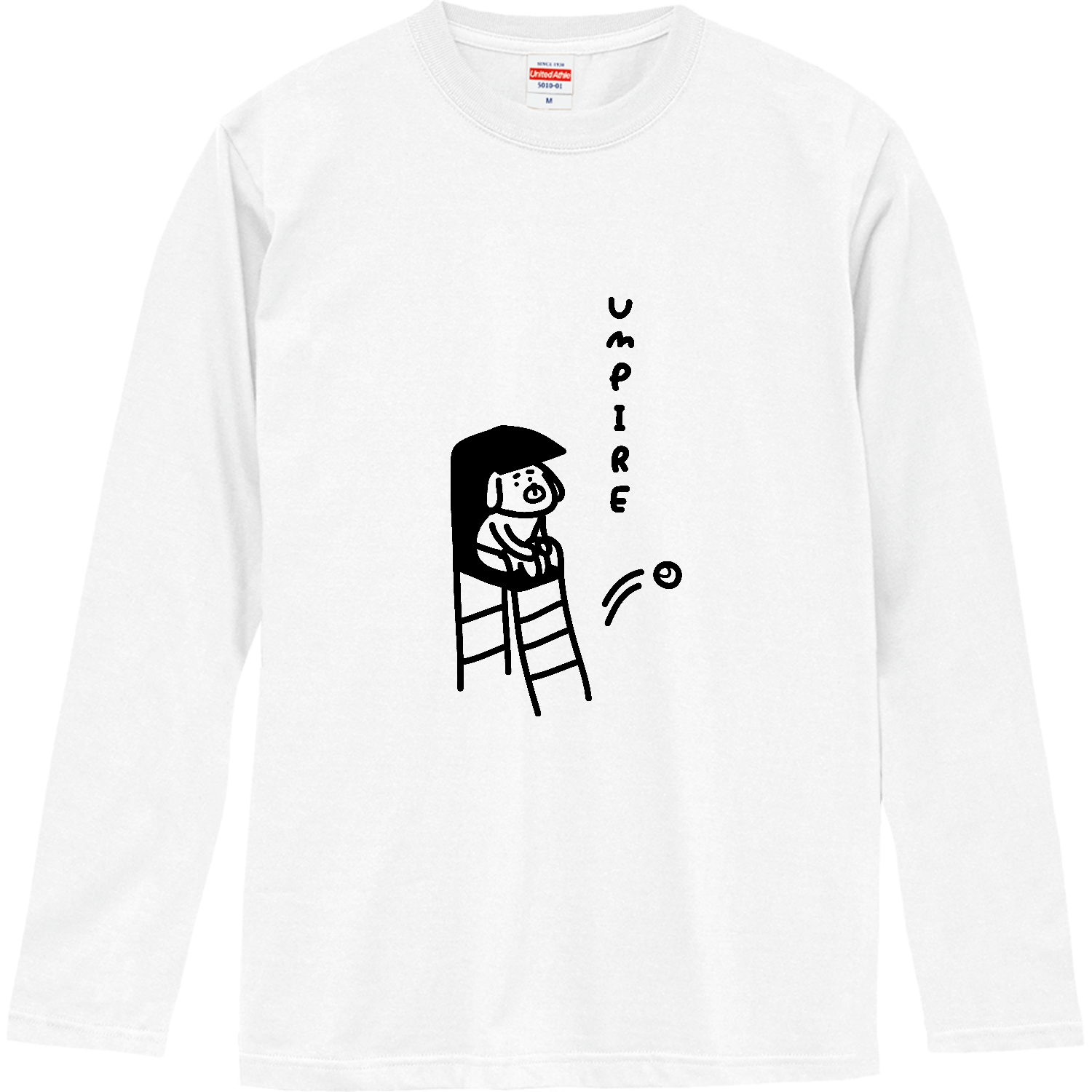 テニス　よそ見のアンパイア ロングスリーブTシャツ