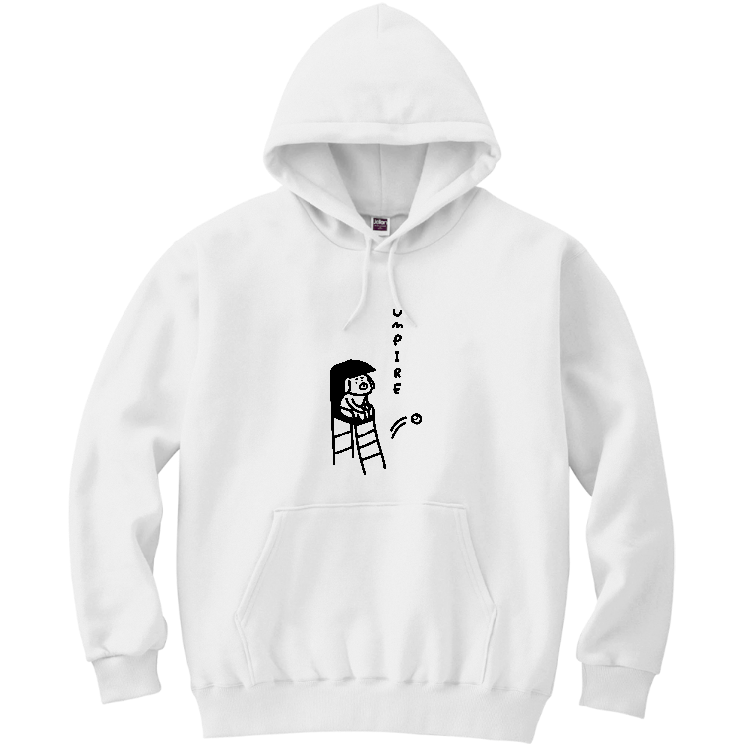 テニス　よそ見のアンパイア 軽量プルパーカー (長袖プリント)