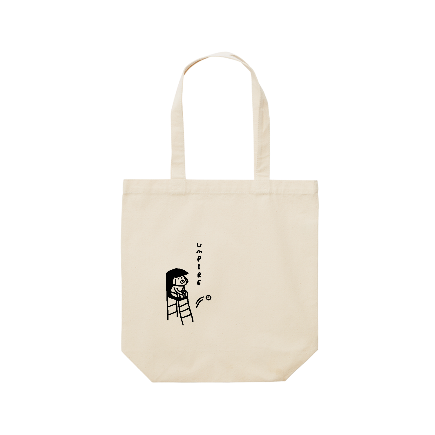 テニス　よそ見のアンパイア レギュラーキャンバストートバッグ(M) (フルカラー転写プリント)